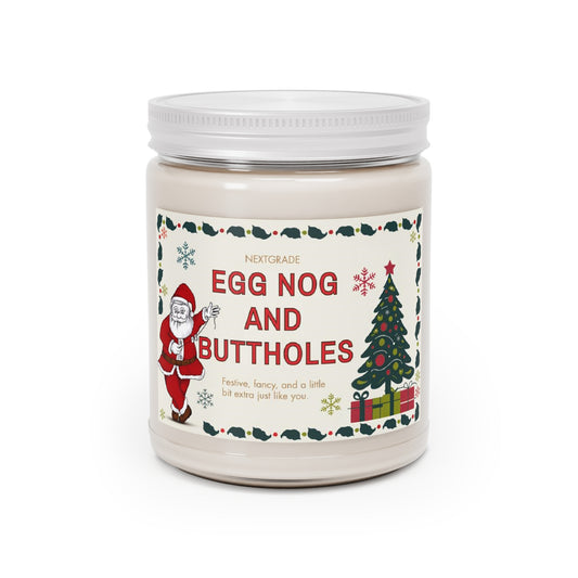Egg Nog and Buttholes Candle Funny Christmas Candle Gift | 8 Scents | Hand-Poured Soy Wax | Hilarious Holiday Gift for Friends