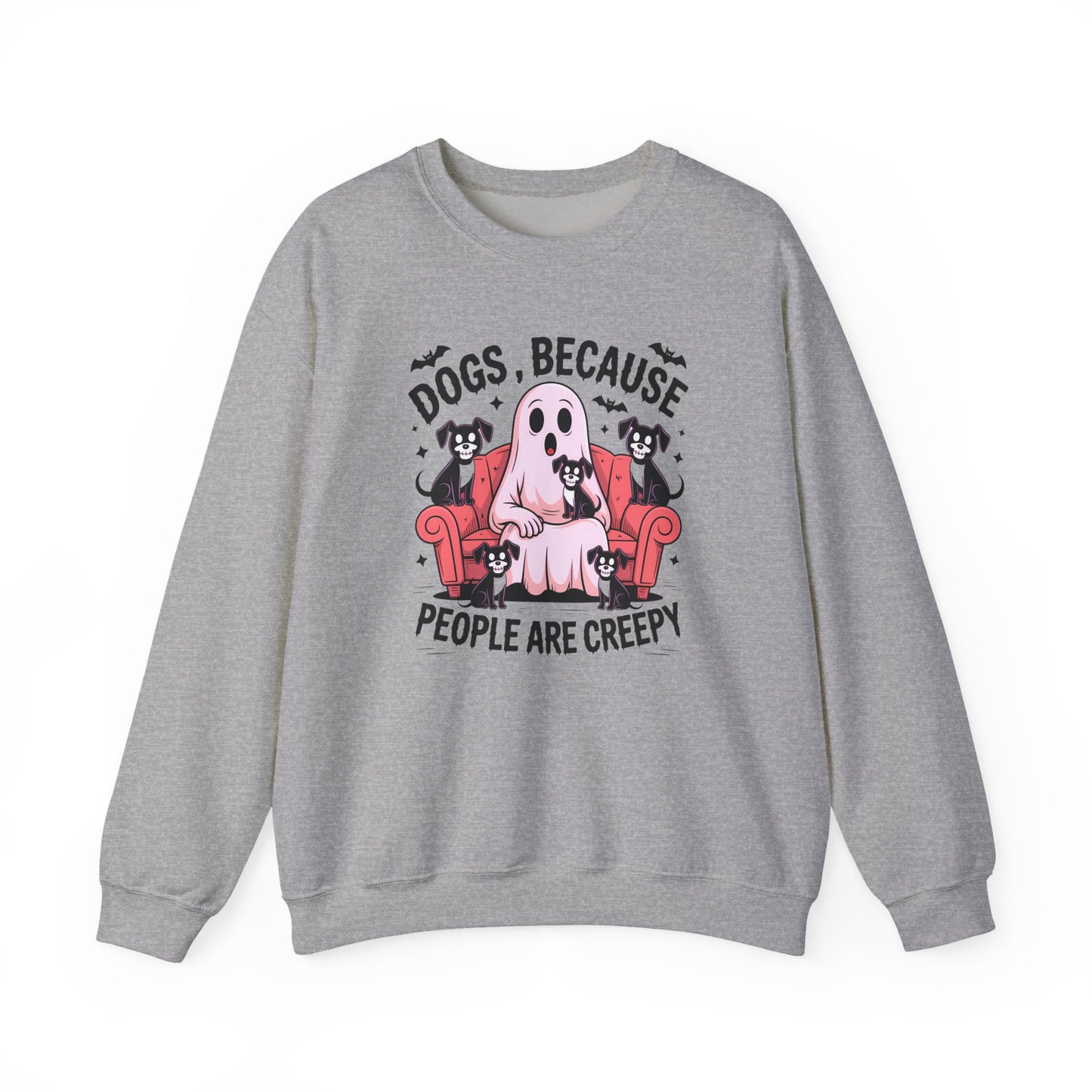 Cozy Halloween Sweatshirt, Funny Ghost And Dog Design, Crewneck, Perfect for Dog Lovers, Fall Fashion, Holiday Gift