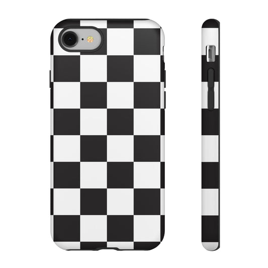 Black and White Checker iPhone Case, Stylish iPhone Cover for Teens, Holiday Gift, Unique Mobile Accessories, Tough Protection