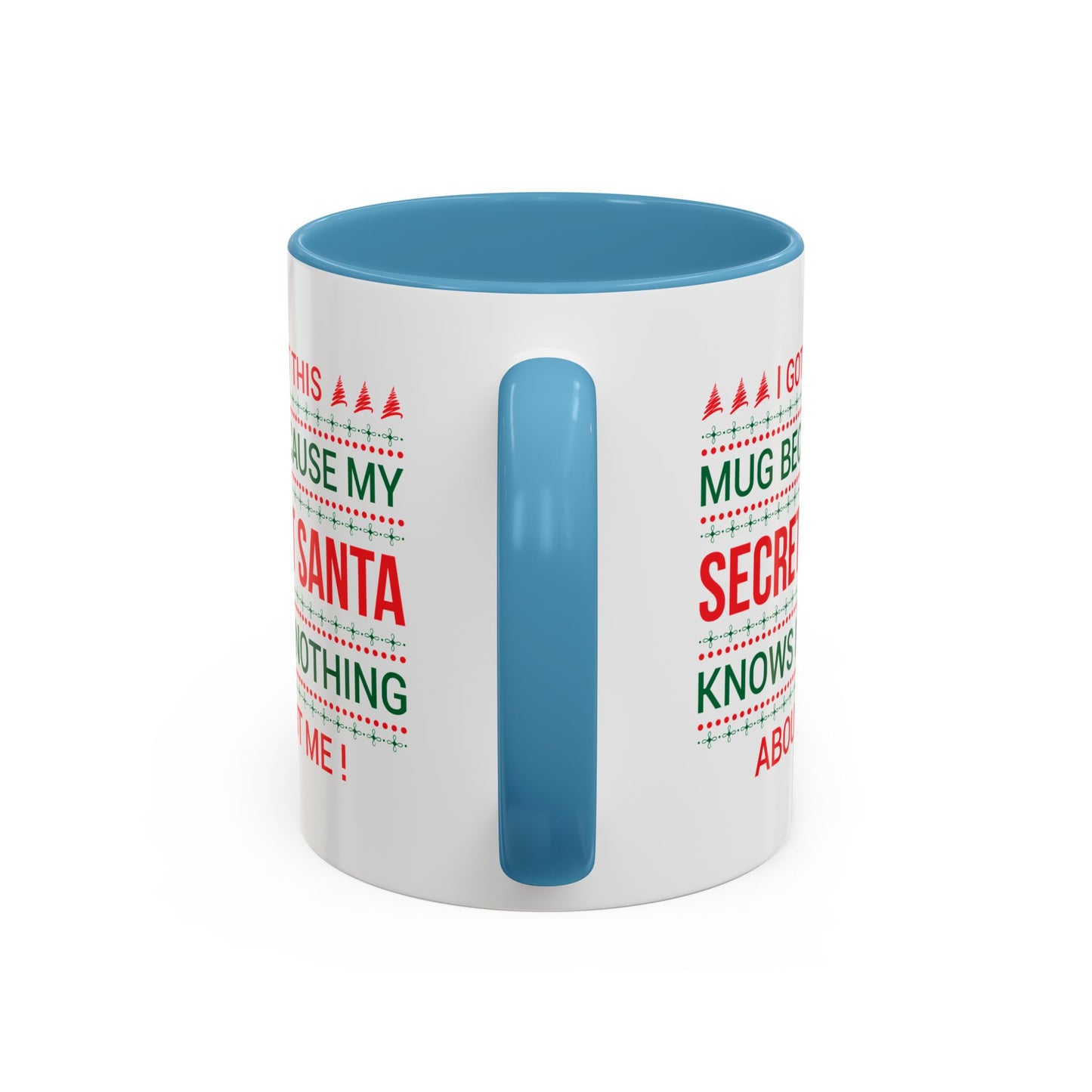 Personalized Secret Santa Accent Coffee Mug, Holiday Gift, Funny Christmas Mug, Unique Office Secret Santa Gift, Custom Drinkware