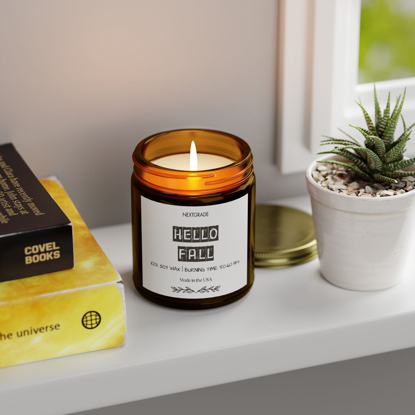 Hello Fall Scented Candle, Gift For Friend, Warm & Cozy Autumn Aroma, Perfect for Home Décor, Gifts, Celebrations, Relaxation
