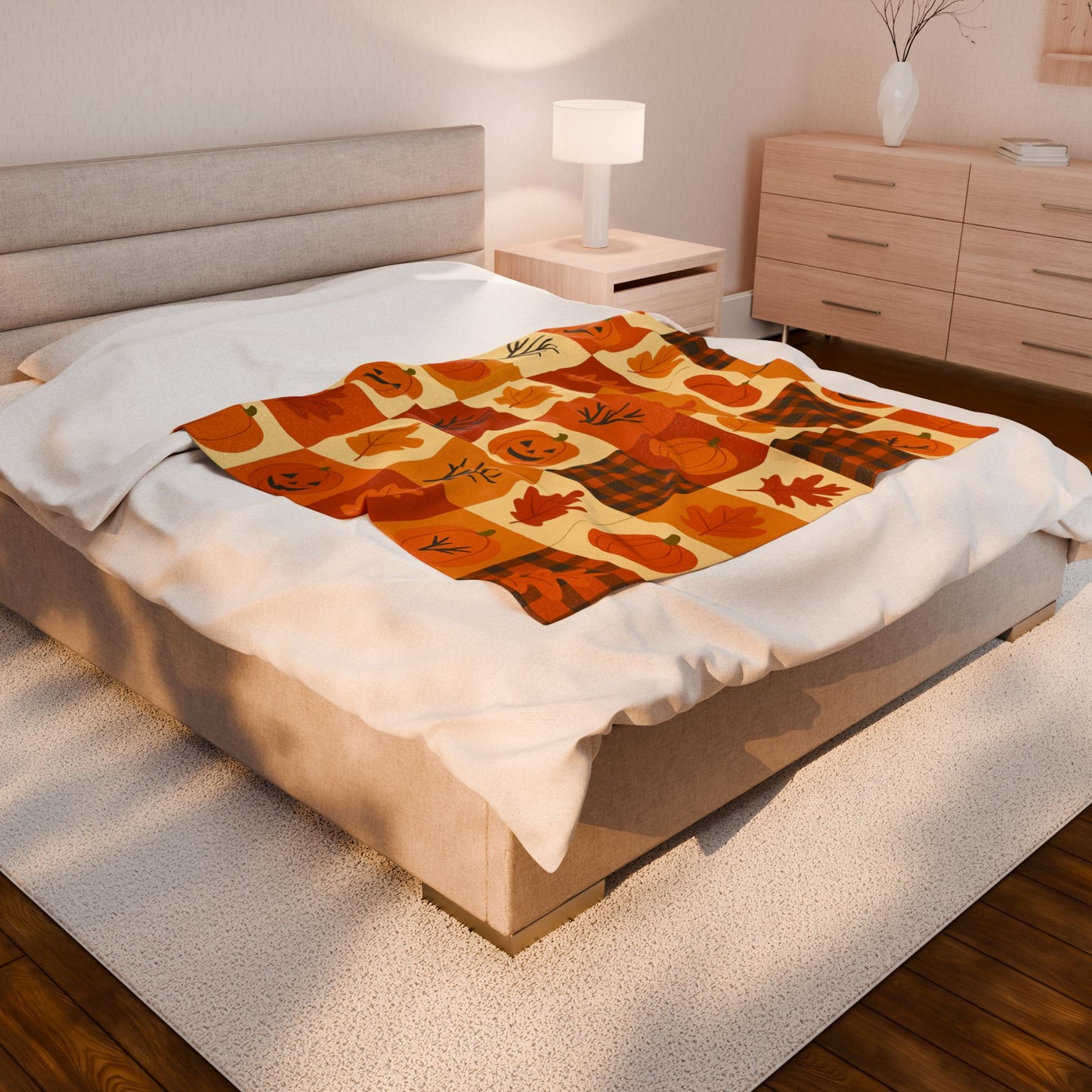 Halloween Fleece Throw Blanket, Pumpkin, Soft Fuzzy Plush for Couch Sofa, Luxury Flannel Lap Blanket,Kids, Adults, Wife, Self