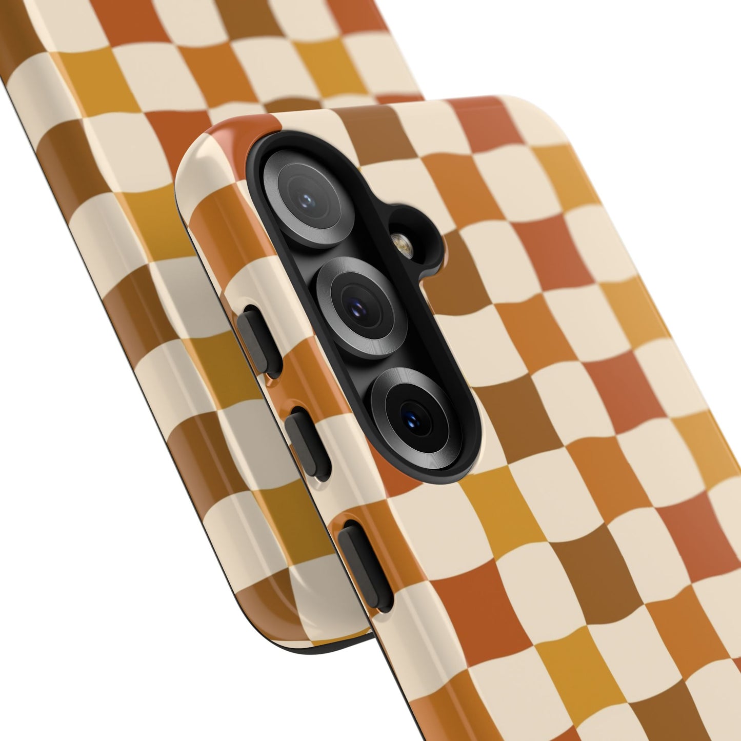 Boho Checked Phone Case, Checkerboard Design, Durable Protection, Phone Cover, Phone case For iPhone and Samsung, Trendy Phone Cover