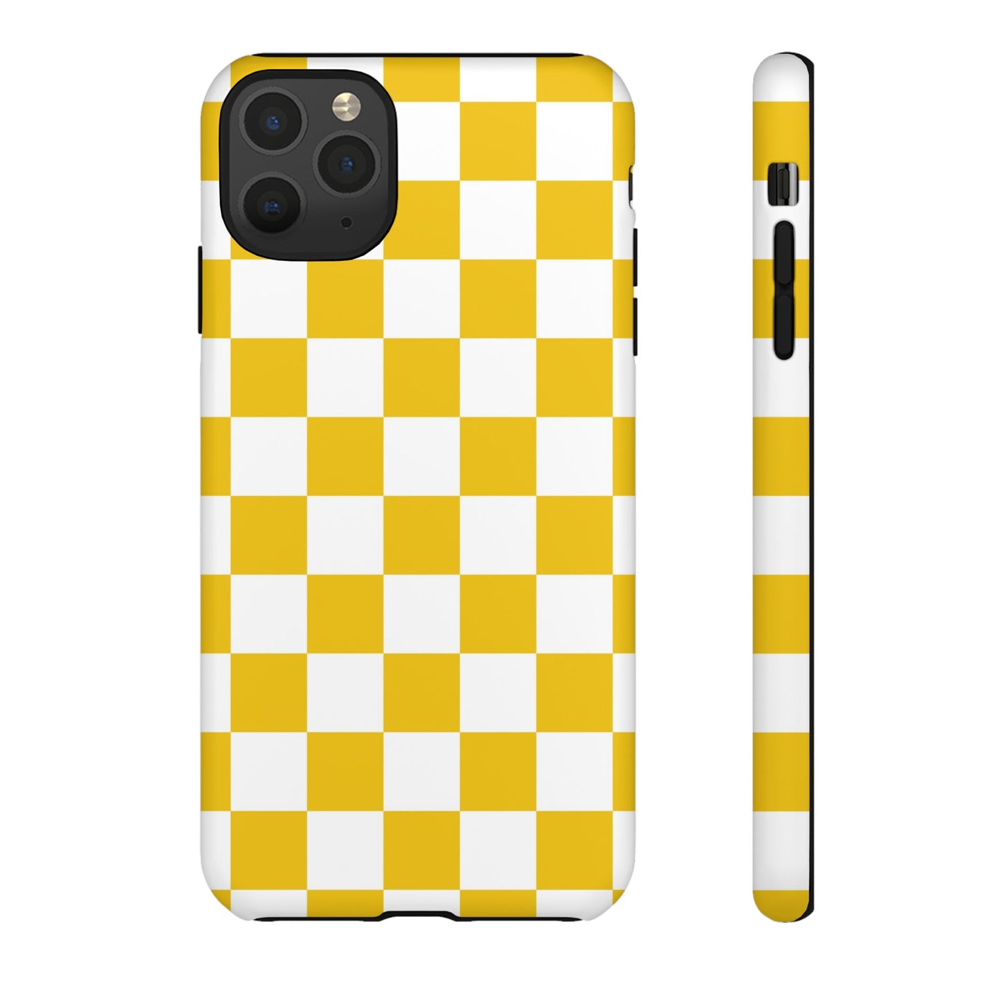 Yellow Checkered Phone Case - iPhone 17 Pro, 17, 16, 15, 14, 13, 12, 11, X, XR, XS MAX, Gift for Friends