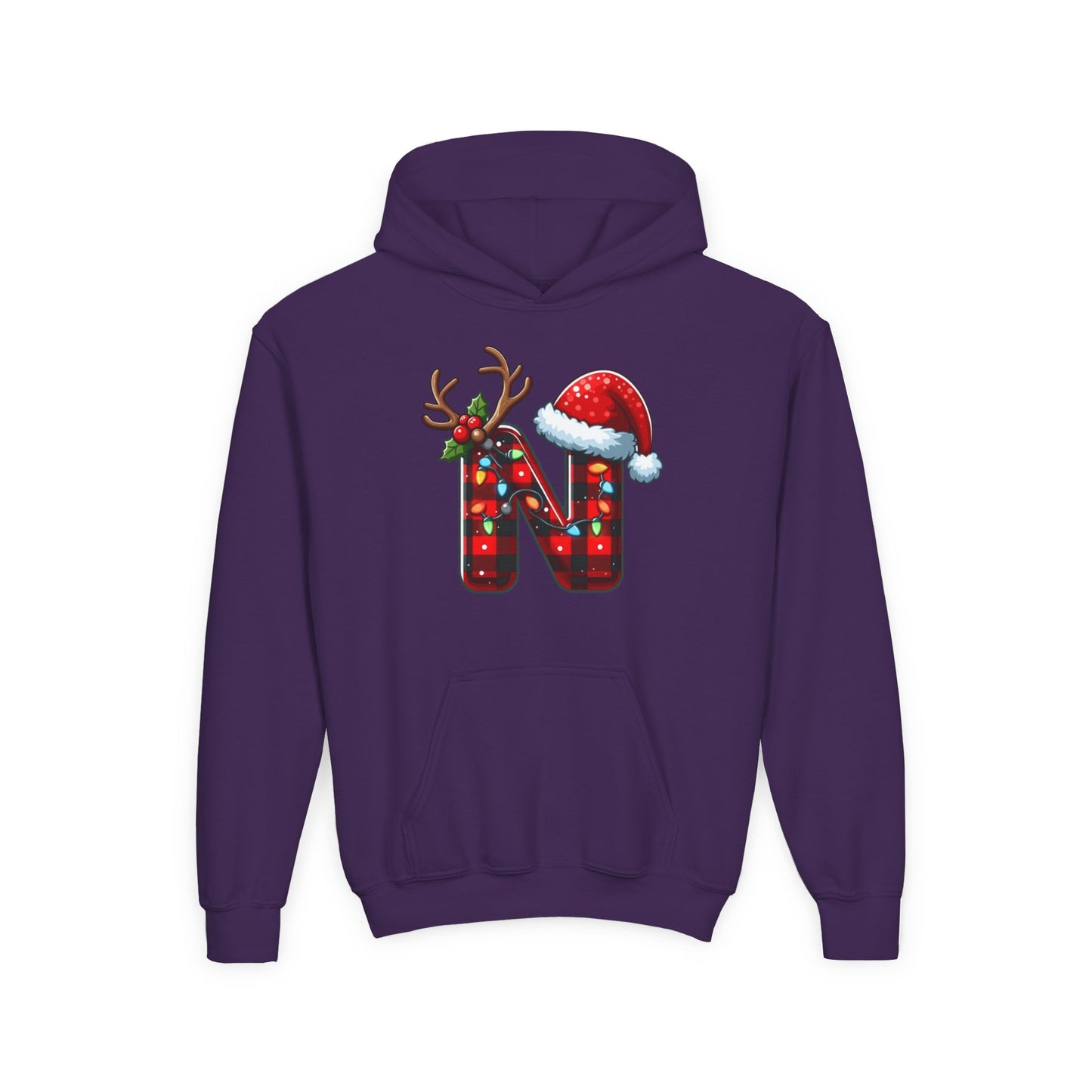 Personalized Festive Reindeer Hoodie for Kids, Christmas Sweatshirt hoodie, Holiday Gift, Cozy Winter Attire, Personalized Youth Hoody