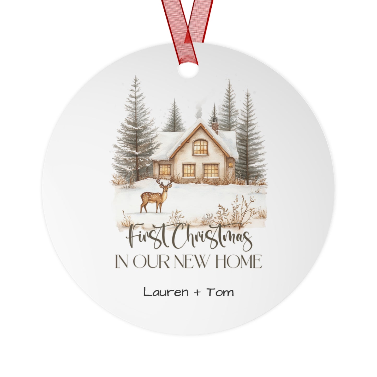 Personalized Christmas Ornaments, First Christmas in Our New Home, Ceramic Christmas Decor, Gift for Couples, Family Keepsake