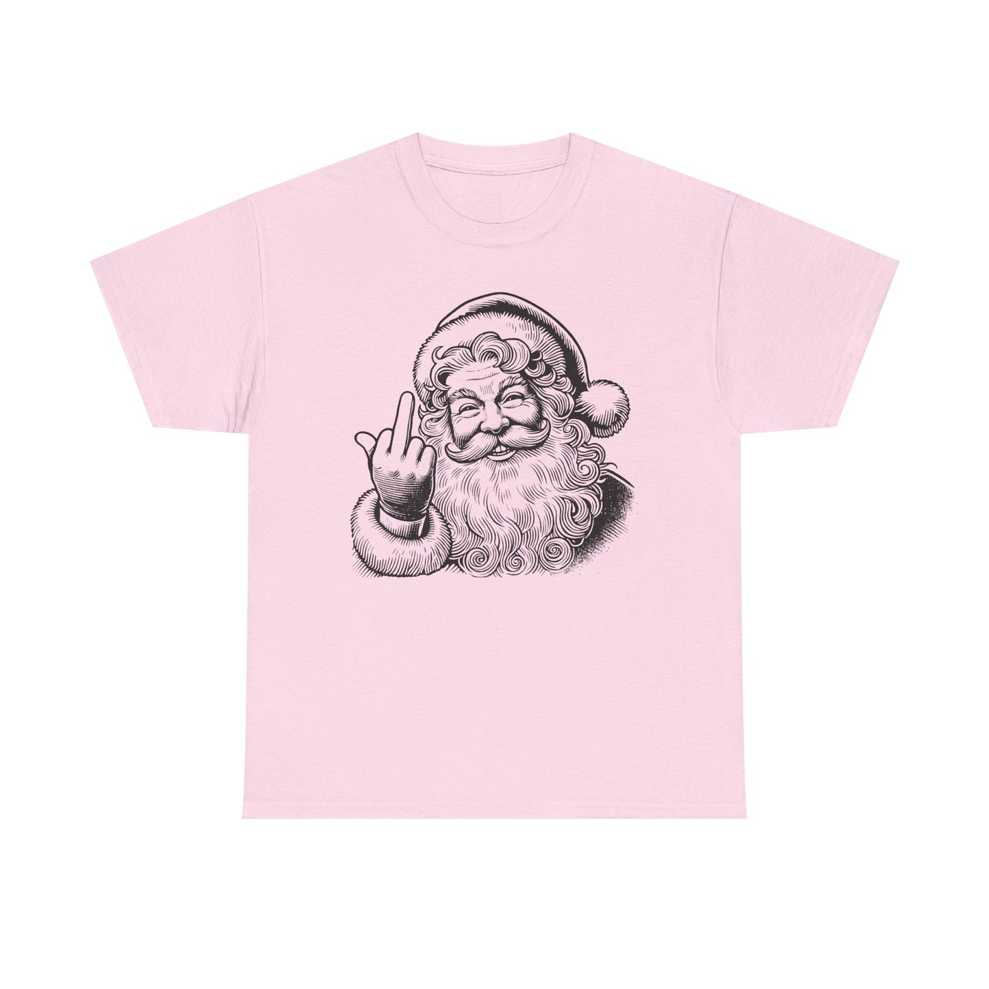 Funny Santa Heavy Cotton Tee, Christmas T-Shirt, Holiday Humor Top, Grumpy Santa Gift, Unisex Graphic Tee - Festive Santa Shirt, Christmas