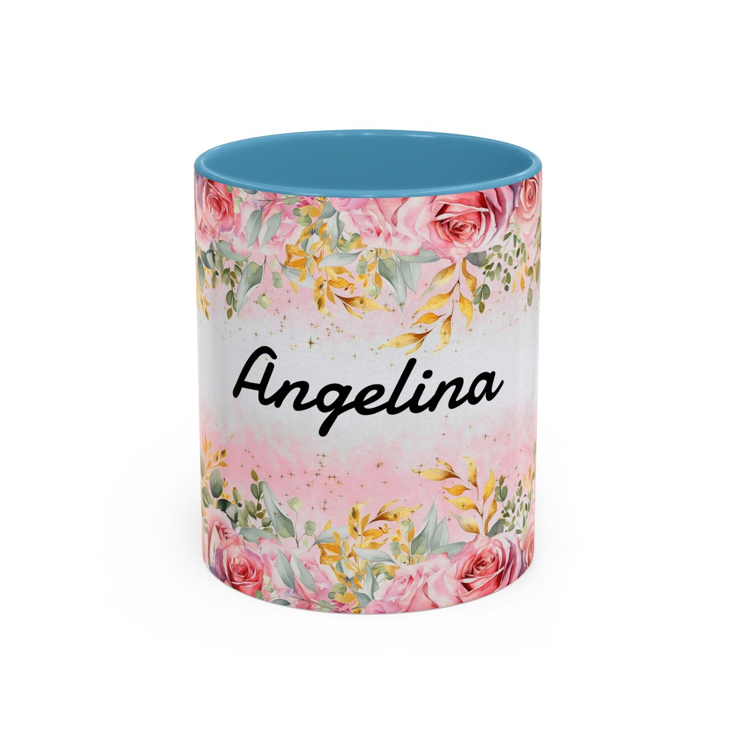 Personalized Floral Accent Coffee Mug, Custom Gift for Her, Birthday Mug, Floral Drinkware, Mother's Day Gift