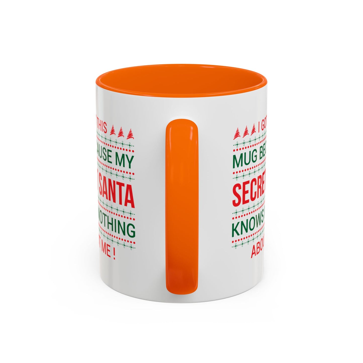 Personalized Secret Santa Accent Coffee Mug, Holiday Gift, Funny Christmas Mug, Unique Office Secret Santa Gift, Custom Drinkware
