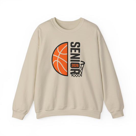Basketball Senior 2026 Crewneck Sweatshirt | Basketball Hoop Grad Design | Gift For Senior, Sports Fan Gift, Graduation Sweatshirt, High
