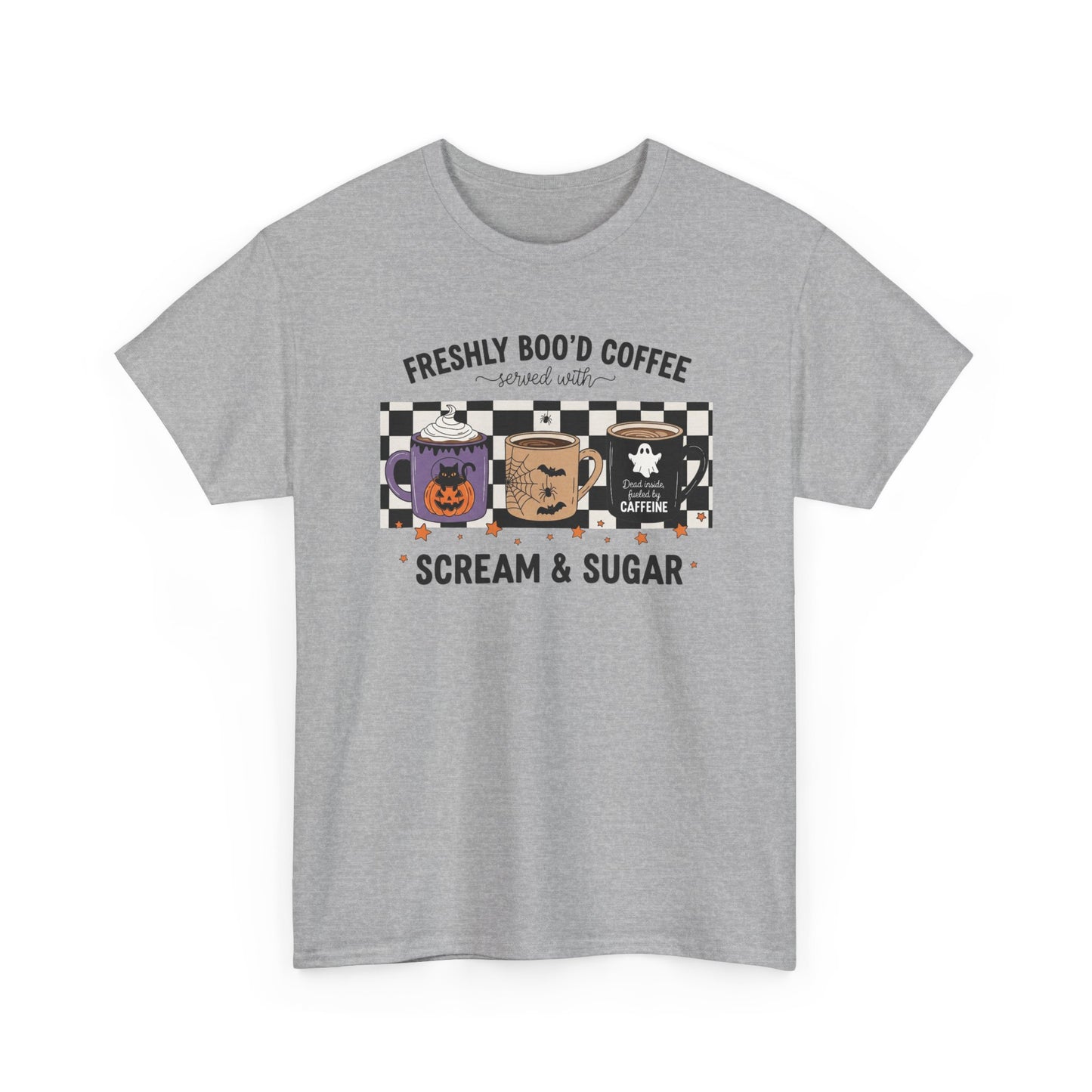 Coffee Lover Tee, Freshly Boo'd Coffee, Halloween Gift, Soft Cotton T-Shirt, Perfect for Fall Celebrations, Unique Graphic Tee