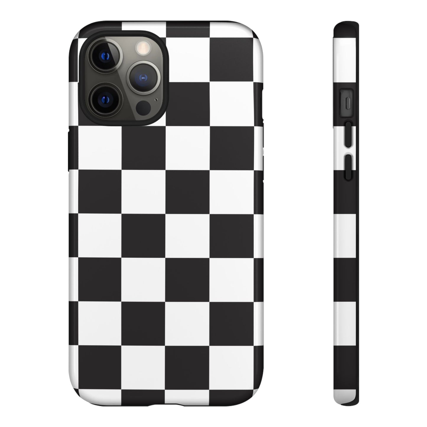 Black and White Checker iPhone Case, Stylish iPhone Cover for Teens, Holiday Gift, Unique Mobile Accessories, Tough Protection