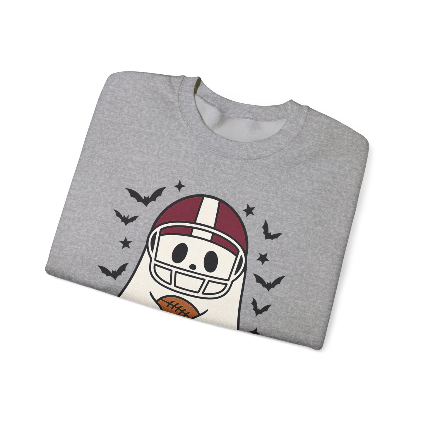 Halloween Ghost Football Sweatshirt, Cozy Crewneck, Unisex Sweatshirt, Fall Apparel, Spooky Season Fashion, Ghost Design