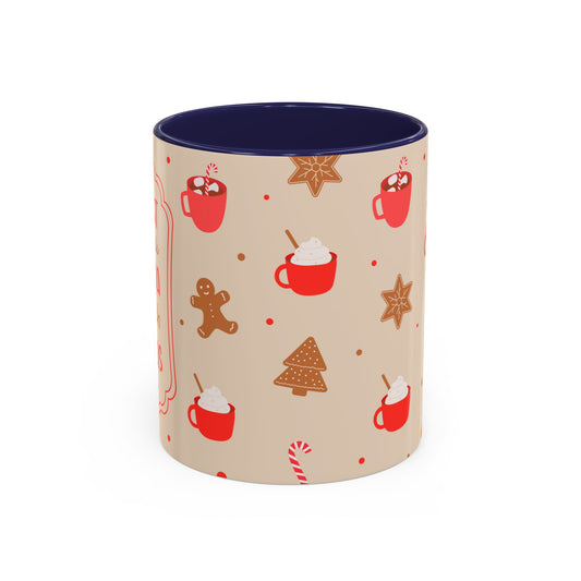 Festive Accent Coffee Mug, Holiday Gift, Hot Chocolate Lover, Christmas Decor, Winter Vibes, Cozy Mugs, Gift for her