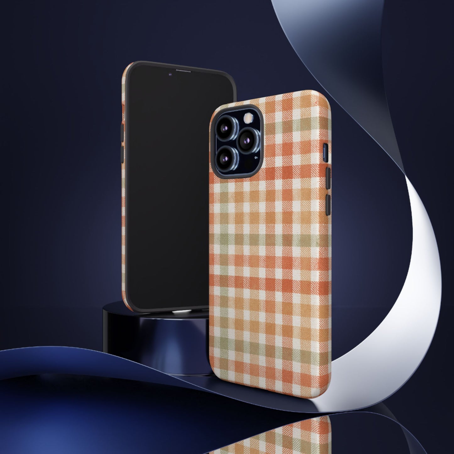 Boho Checkered Phone Case | Neutral Aesthetic Plaid Case | Retro Minimalist Check Design | iPhone Cover | Samsung Cover