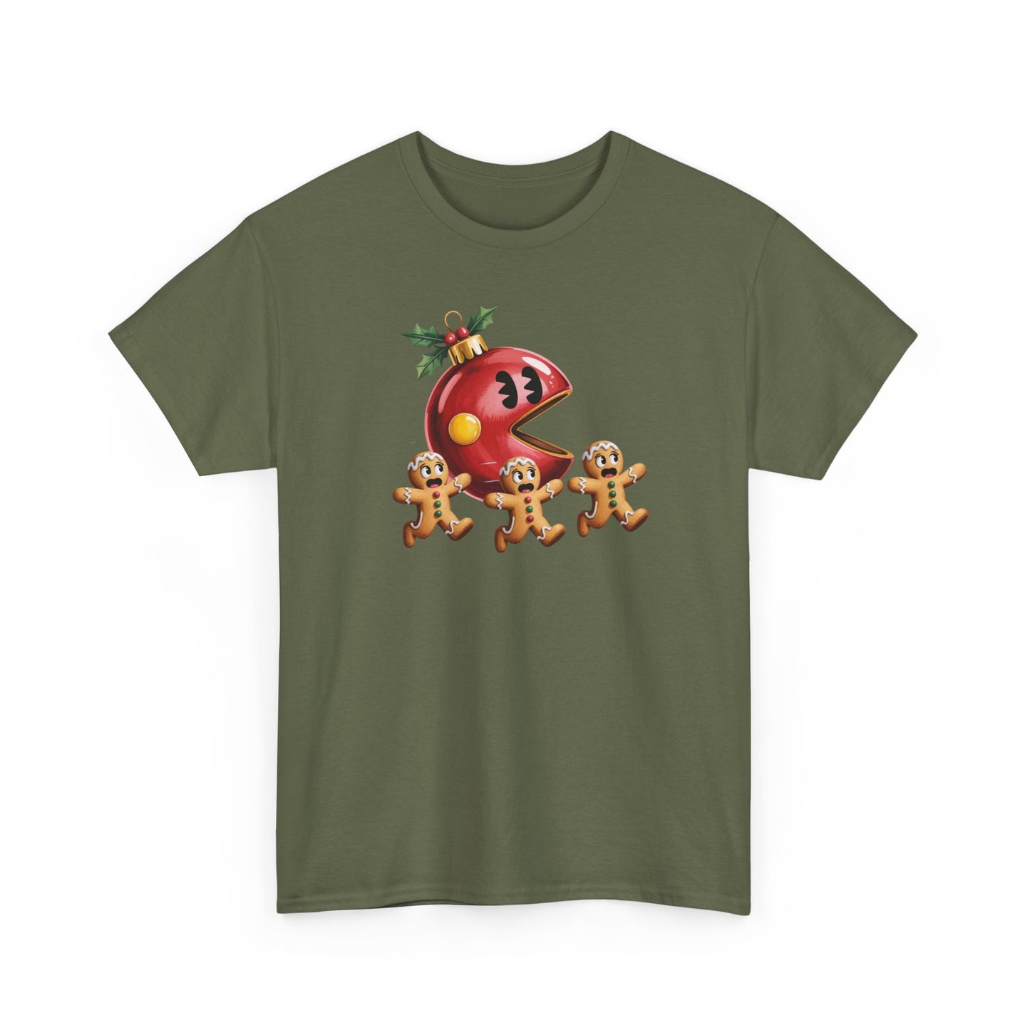 Festive Holiday Tee, Christmas Gift, Retro Video Game Shirt, Gingerbread Print, Casual Wear, Fun Holiday Apparel, Gift for her