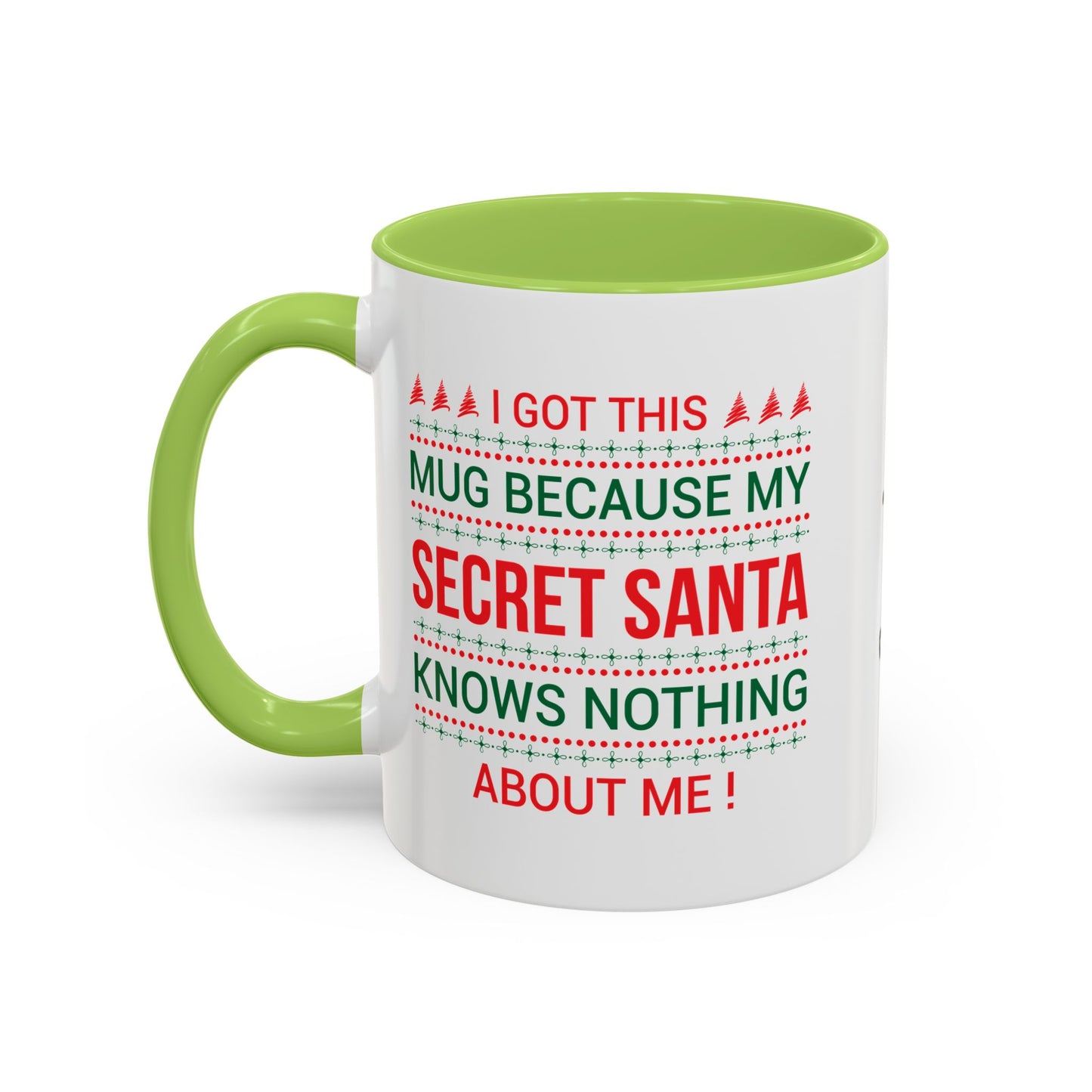 Personalized Secret Santa Accent Coffee Mug, Holiday Gift, Funny Christmas Mug, Unique Office Secret Santa Gift, Custom Drinkware
