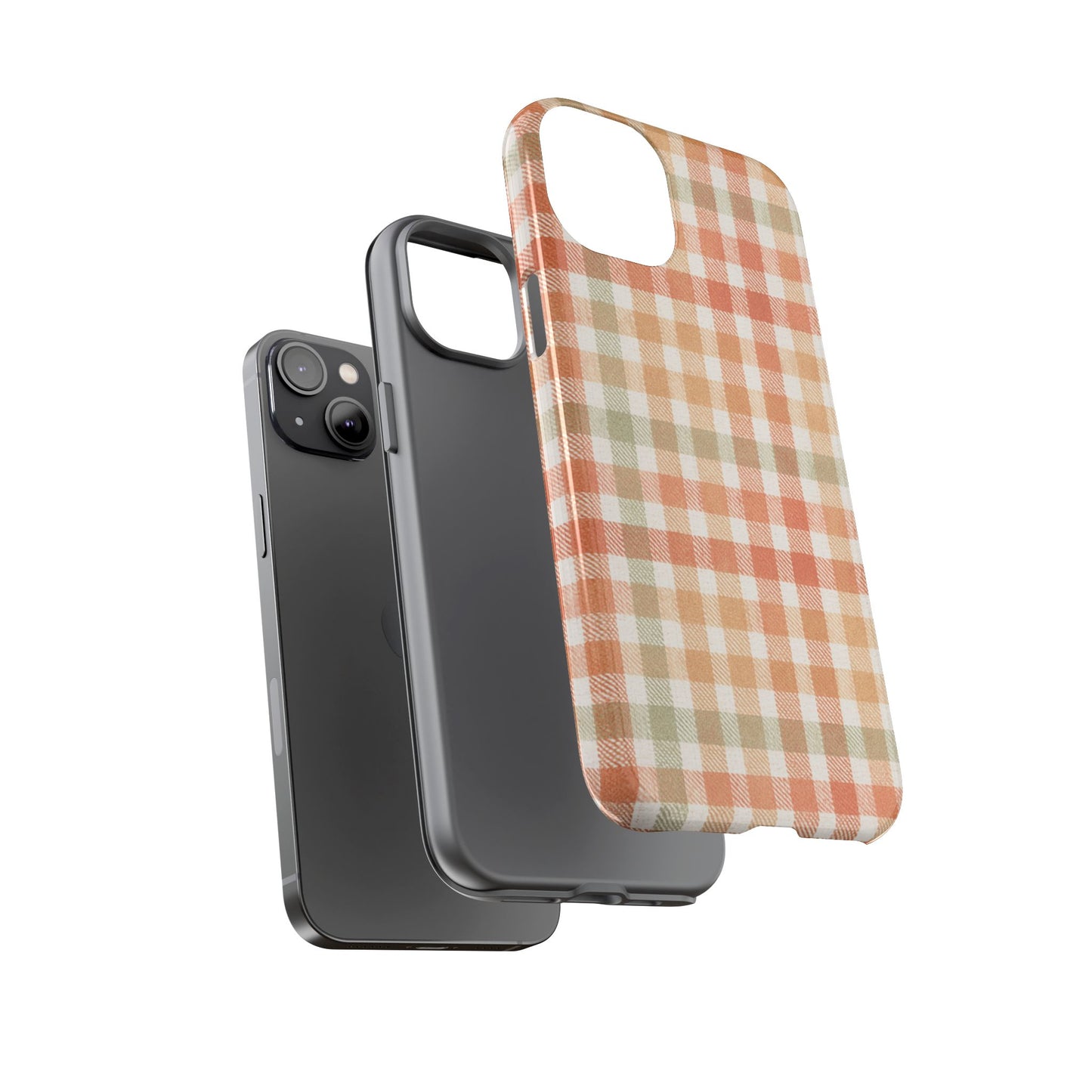 Boho Checkered Phone Case | Neutral Aesthetic Plaid Case | Retro Minimalist Check Design | iPhone Cover | Samsung Cover