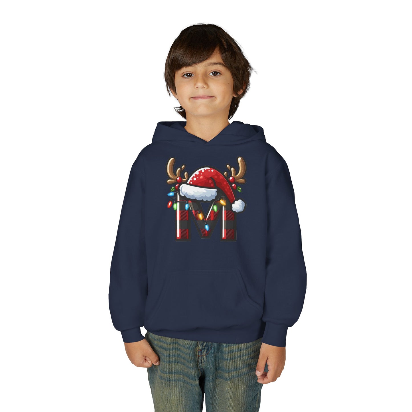 Personalized Festive Reindeer Hoodie for Kids, Christmas Sweatshirt hoodie, Holiday Gift, Cozy Winter Attire, Personalized Youth Hoody