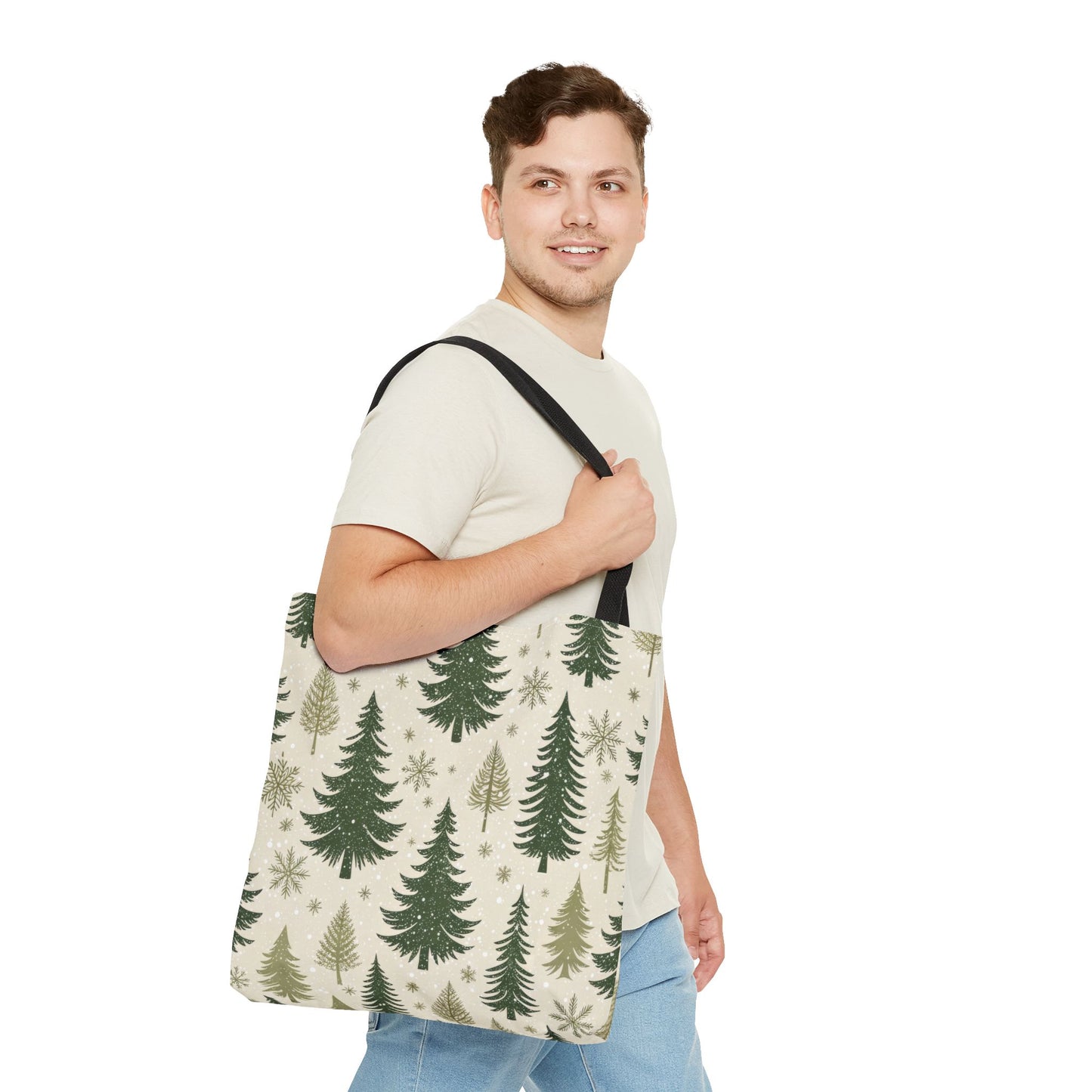 Holiday Pine Tree Tote Bag, Tote Bag, Christmas Tote Bag, Perfect Christmas Gift, Festive Green Design, Seasonal Accessories