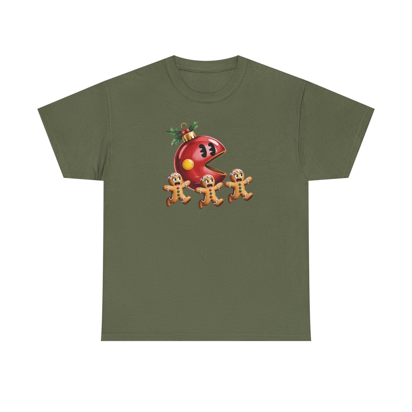 Festive Holiday Tee, Christmas Gift, Retro Video Game Shirt, Gingerbread Print, Casual Wear, Fun Holiday Apparel, Gift for her