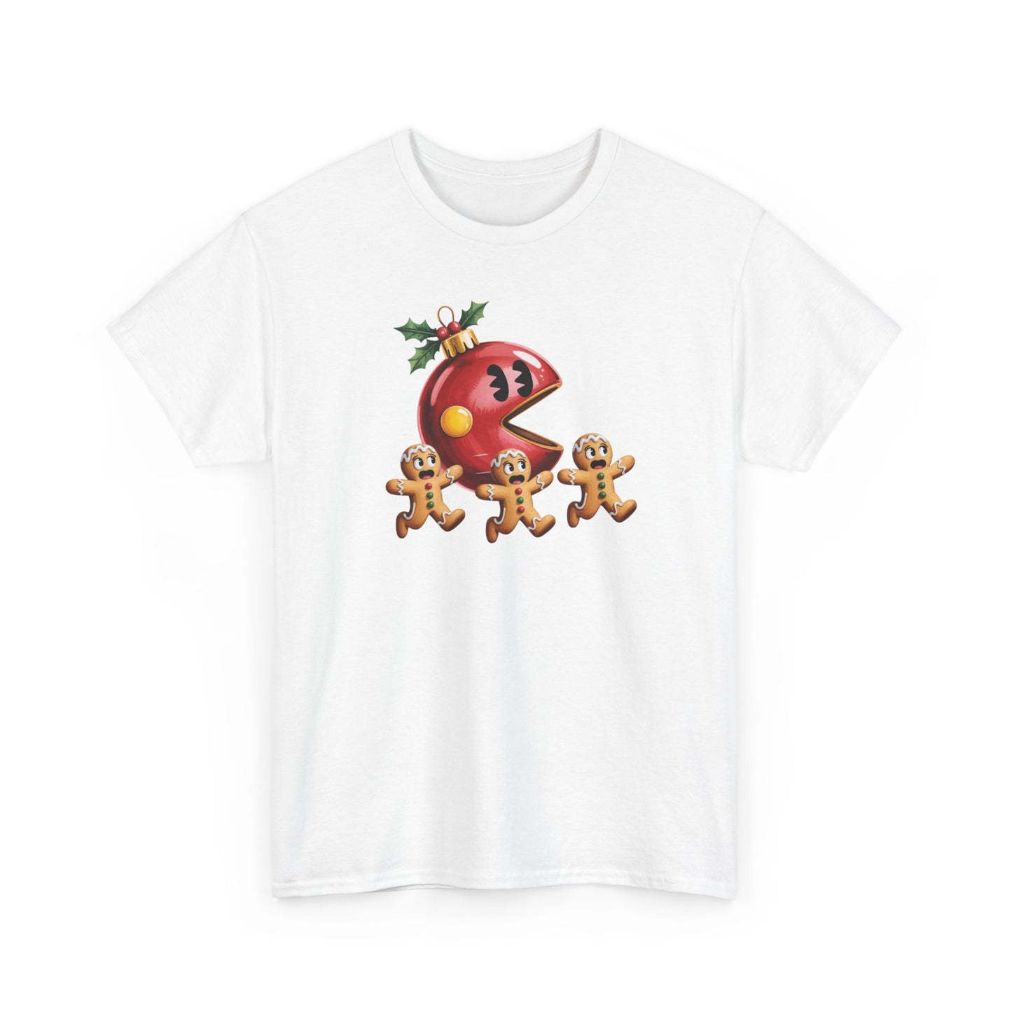 Festive Holiday Tee, Christmas Gift, Retro Video Game Shirt, Gingerbread Print, Casual Wear, Fun Holiday Apparel, Gift for her