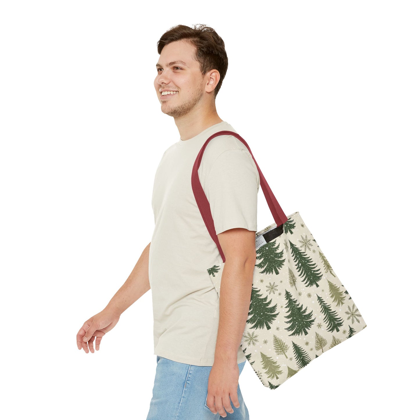 Holiday Pine Tree Tote Bag, Tote Bag, Christmas Tote Bag, Perfect Christmas Gift, Festive Green Design, Seasonal Accessories