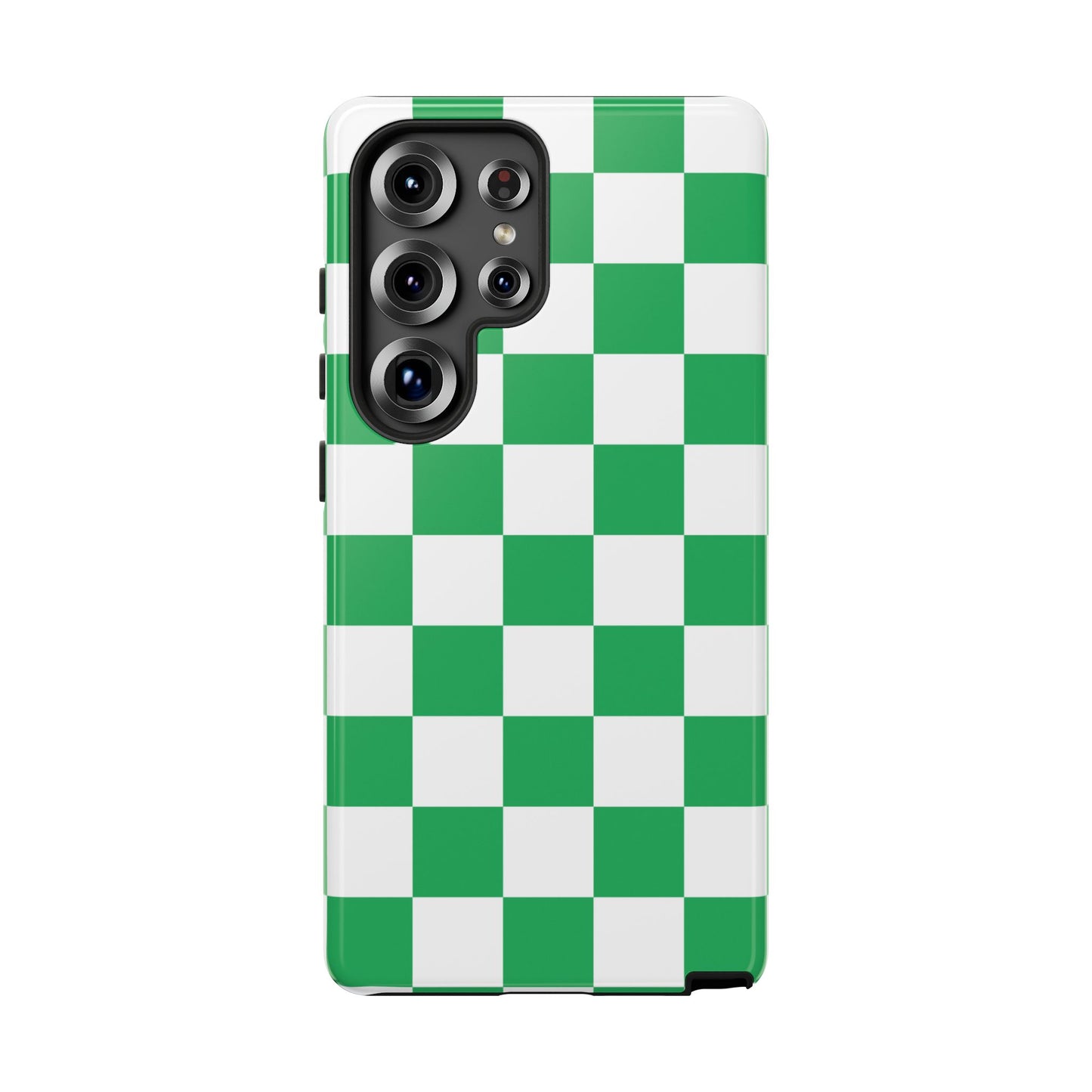 Green Checkered Phone Case, Phone Cases Samsung Galaxy S25, S25 Plus, S24, S24 Plus, S24 Ultra, S23, S22, S22 Plus, S21 Ultra, S21 FE, S20+