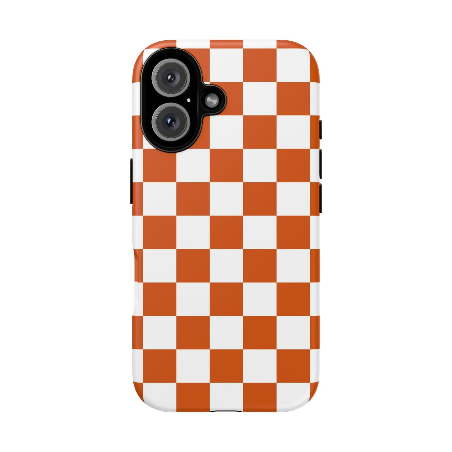 Checkered Phone Case, Checkered Phone Case - iPhone 17 16 15 14 13 12 11 Pro Max  - Trendy Black and Brown Checkerboard