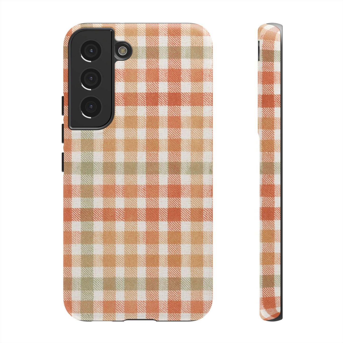 Boho Checkered Phone Case | Neutral Aesthetic Plaid Case | Retro Minimalist Check Design | iPhone Cover | Samsung Cover