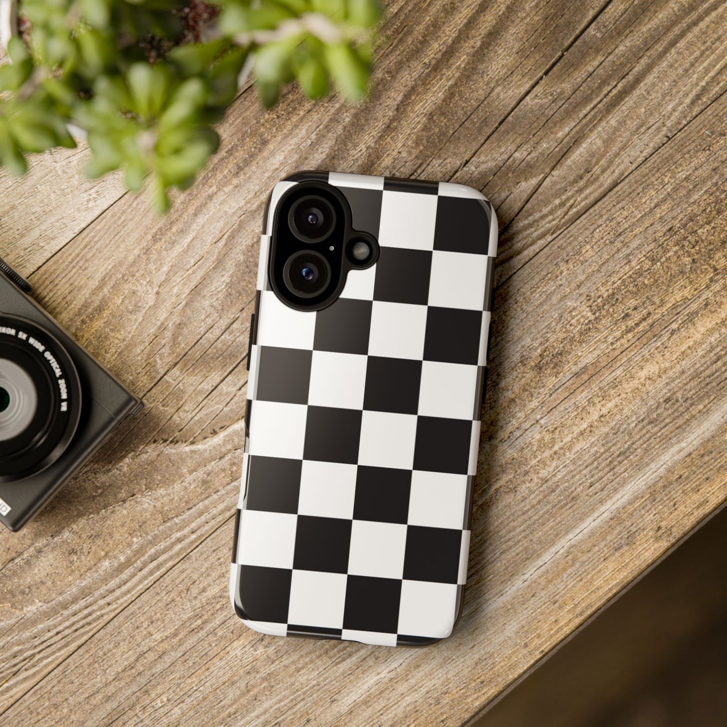 Black and White Checker iPhone Case, Stylish iPhone Cover for Teens, Holiday Gift, Unique Mobile Accessories, Tough Protection