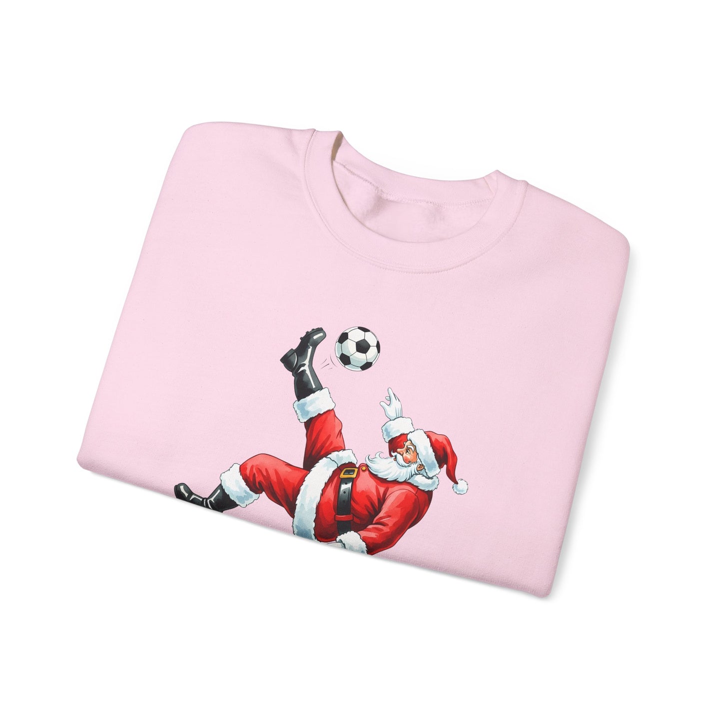 Festive Santa Soccer Crewneck Sweatshirt, Christmas Apparel, Winter Fashion, Holiday Gifts, Sports Lover, Cute Santa Design