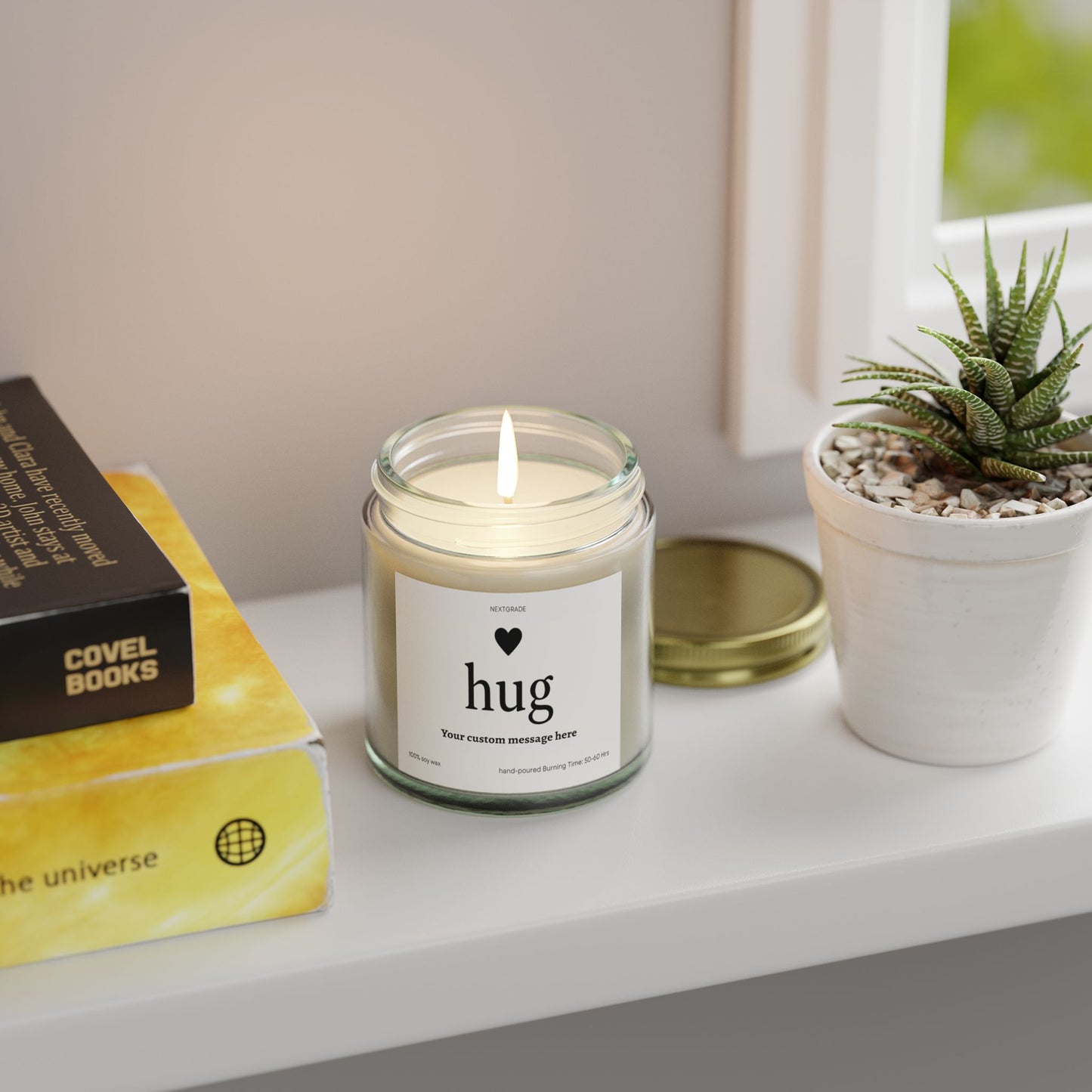 Personalized Soy Wax Scented Candle, Send a Hug Candle, Coconut Apricot Wax, Hug Candle, Ideal Gift for Friends, Home Decor, Cozy Atmosphere