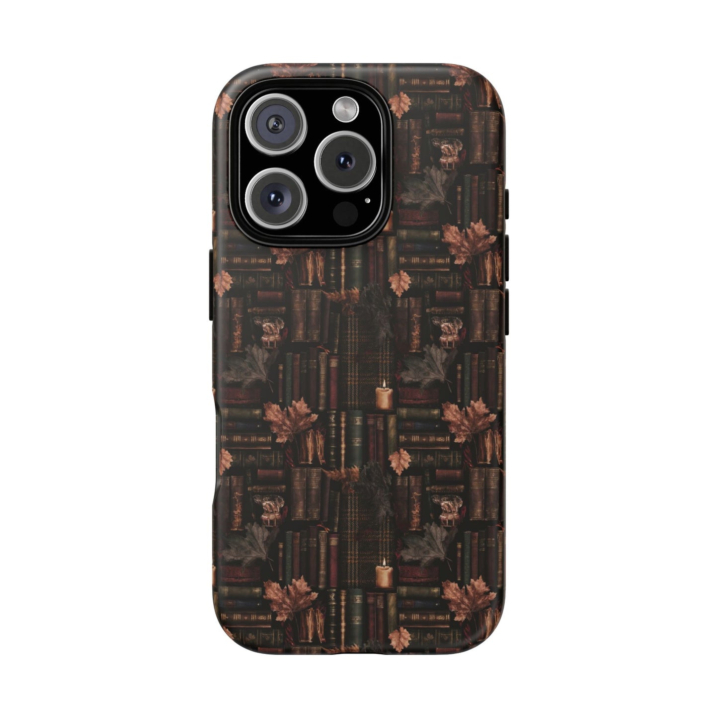 Gothic Phone Case Dark Academia Literary iPhone Samsung Cover with Books & Flowers, Phone case