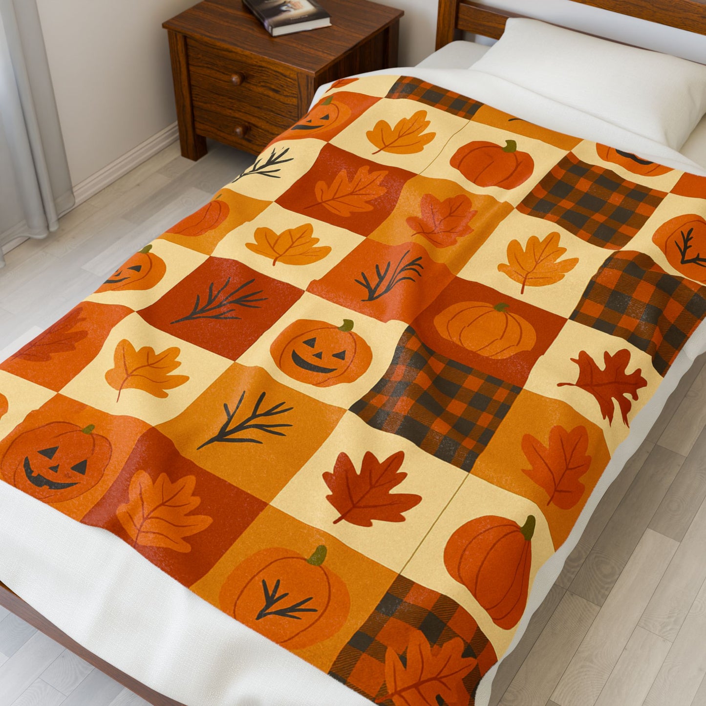 Halloween Fleece Throw Blanket, Pumpkin, Soft Fuzzy Plush for Couch Sofa, Luxury Flannel Lap Blanket,Kids, Adults, Wife, Self