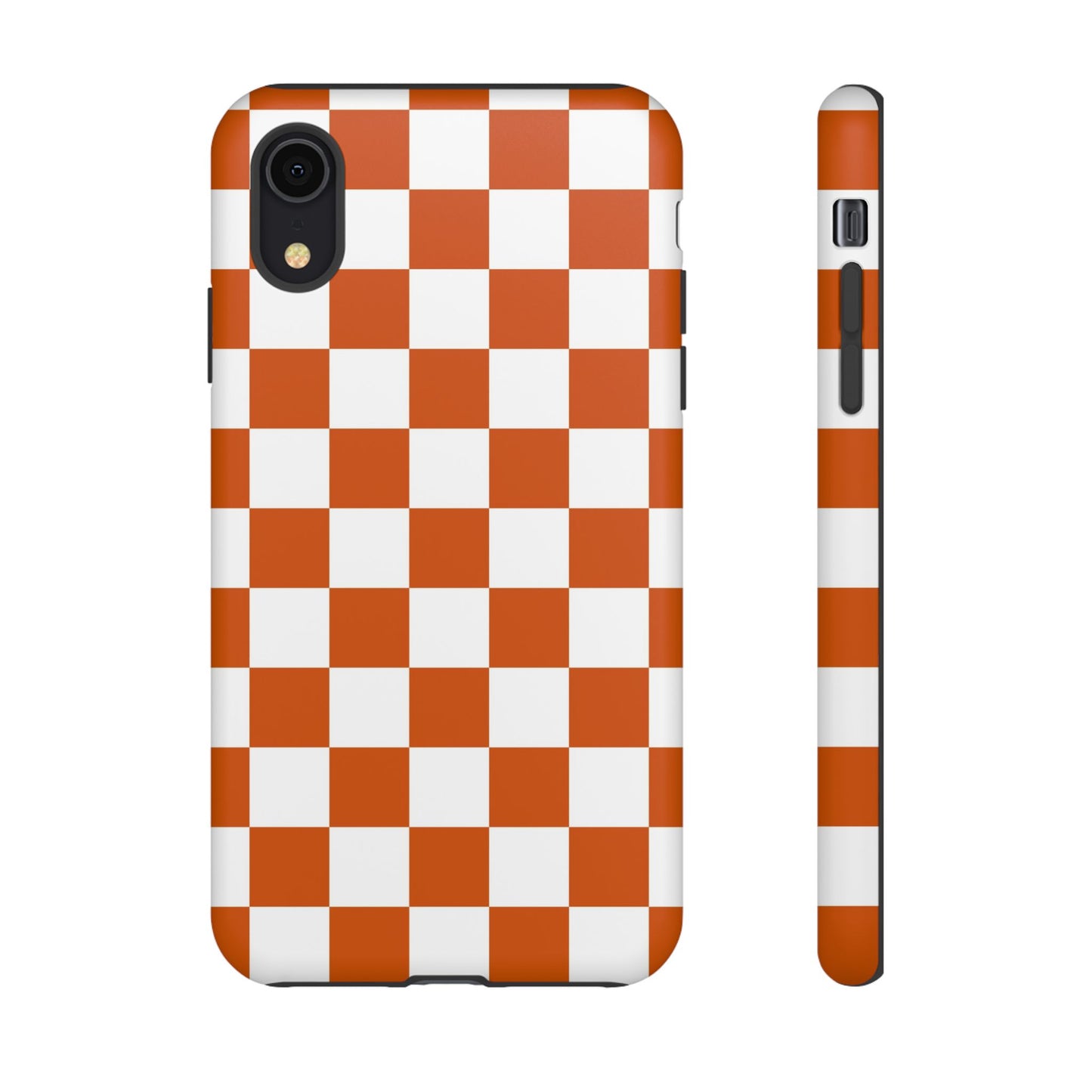 Checkered Phone Case, Checkered Phone Case - iPhone 17 16 15 14 13 12 11 Pro Max  - Trendy Black and Brown Checkerboard