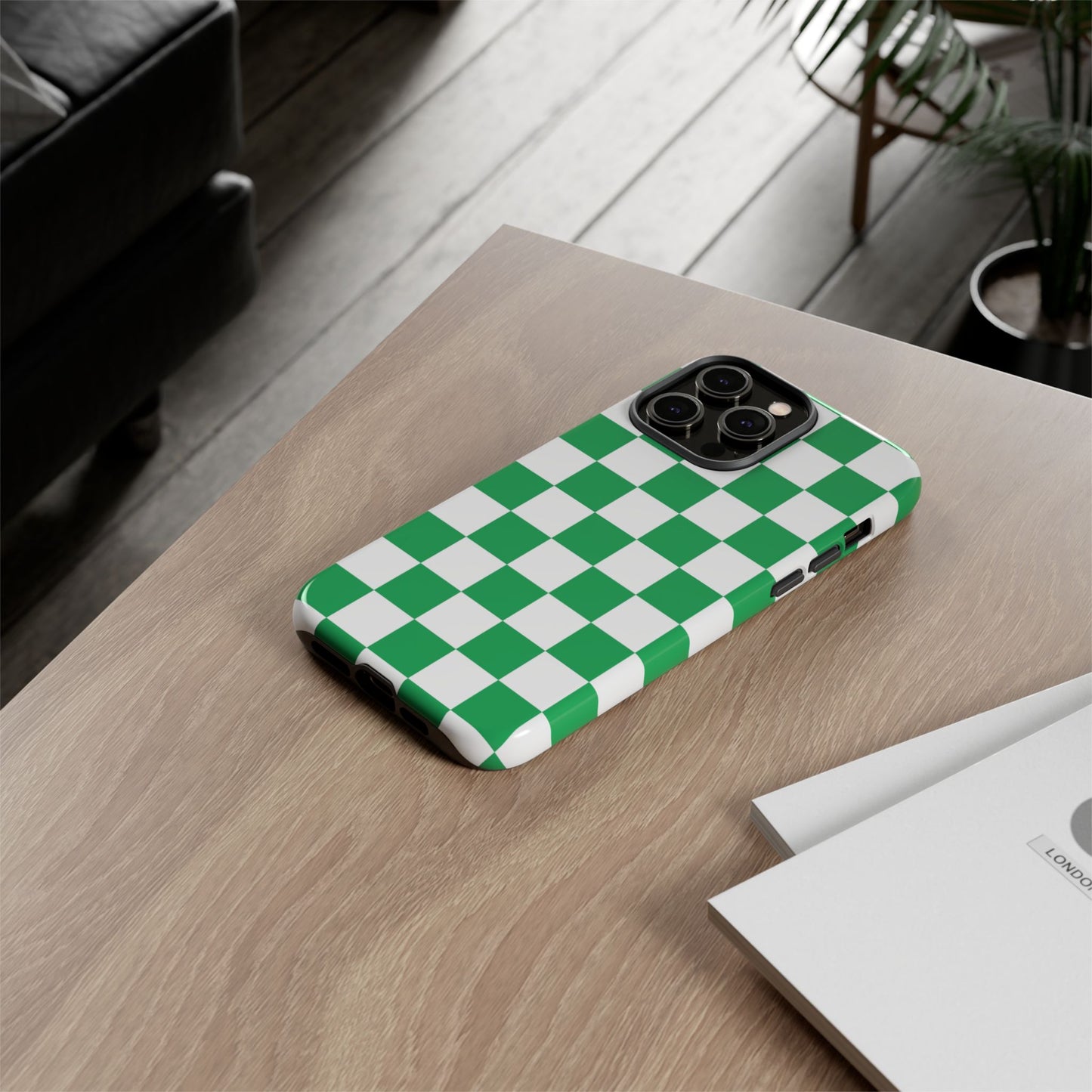 Green Checkerboard Phone Case, iPhone 17 Pro, 17, 16, 15, 14, 13, 12, 11, X, XR, XS MAX, Mobile Cover, Gift for Students, Phone Accessory