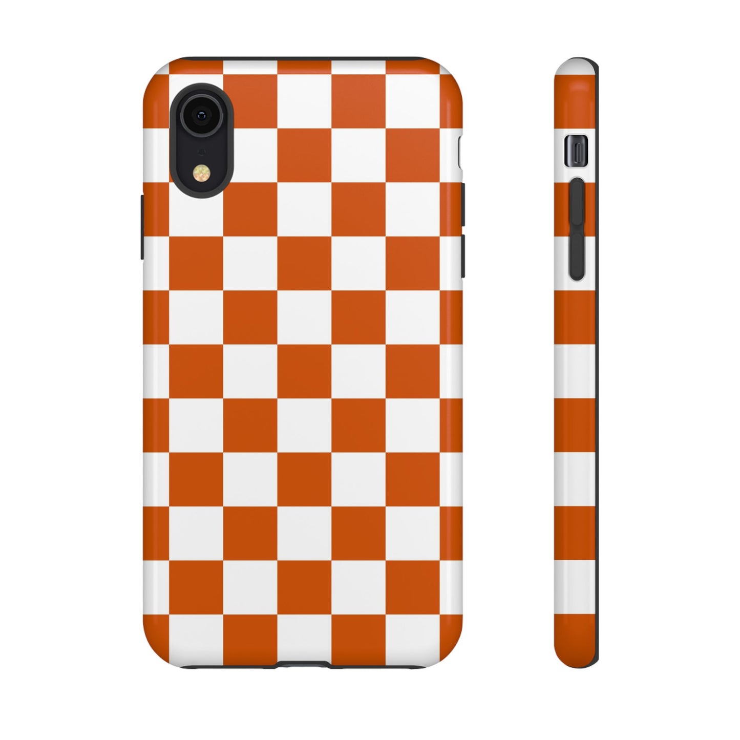 Checkered Phone Case, Checkered Phone Case - iPhone 17 16 15 14 13 12 11 Pro Max  - Trendy Black and Brown Checkerboard