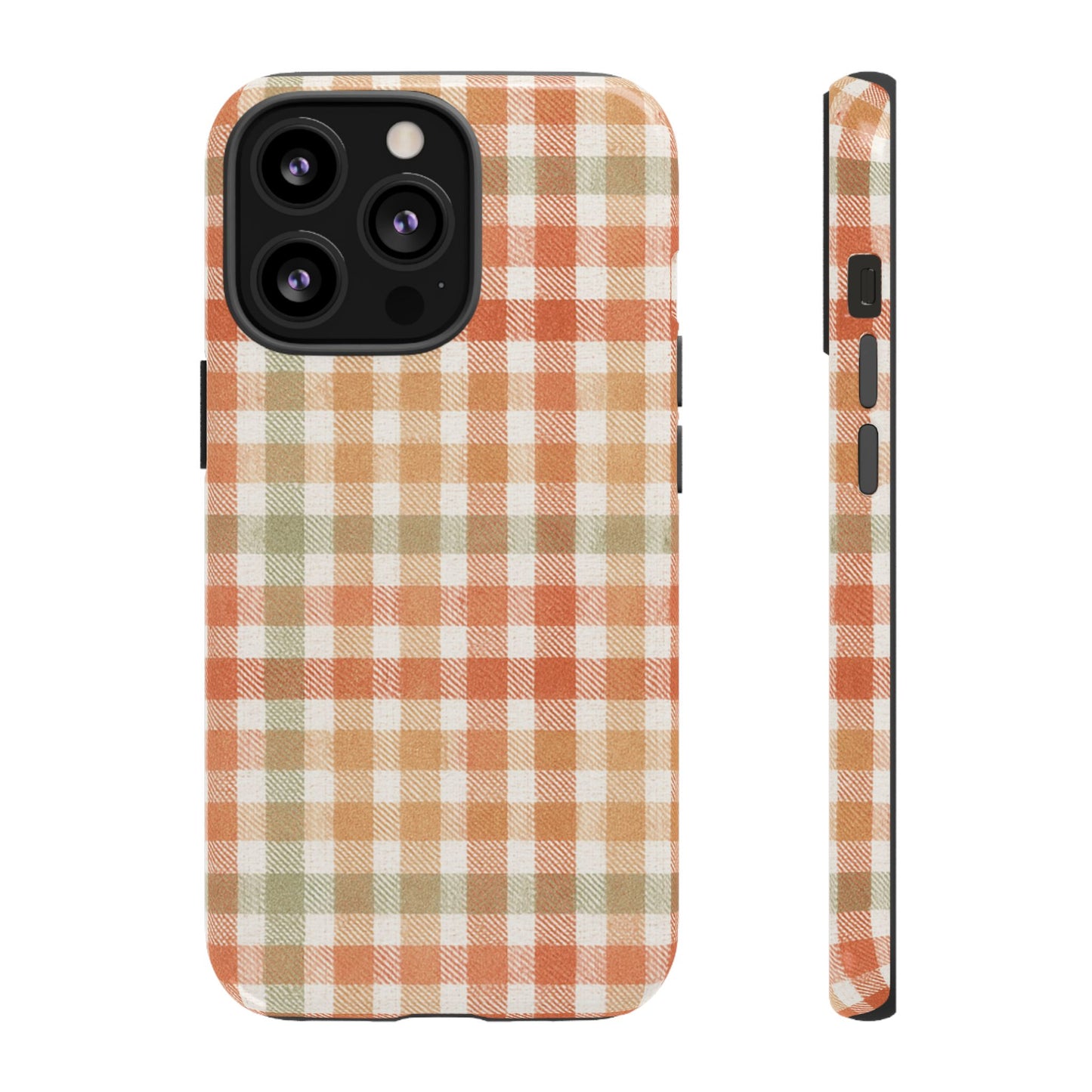 Boho Checkered Phone Case | Neutral Aesthetic Plaid Case | Retro Minimalist Check Design | iPhone Cover | Samsung Cover
