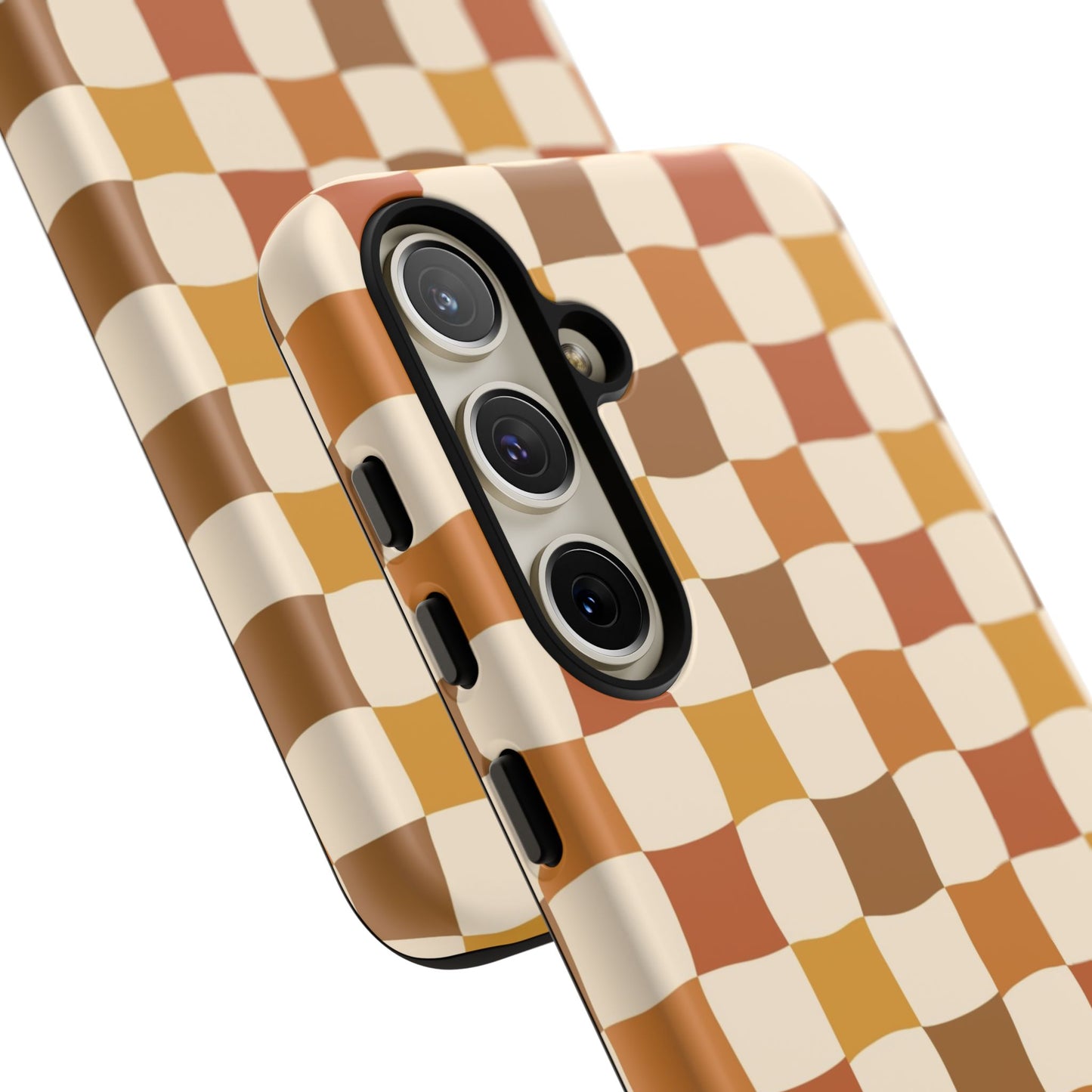 Boho Checked Phone Case, Checkerboard Design, Durable Protection, Phone Cover, Phone case For iPhone and Samsung, Trendy Phone Cover