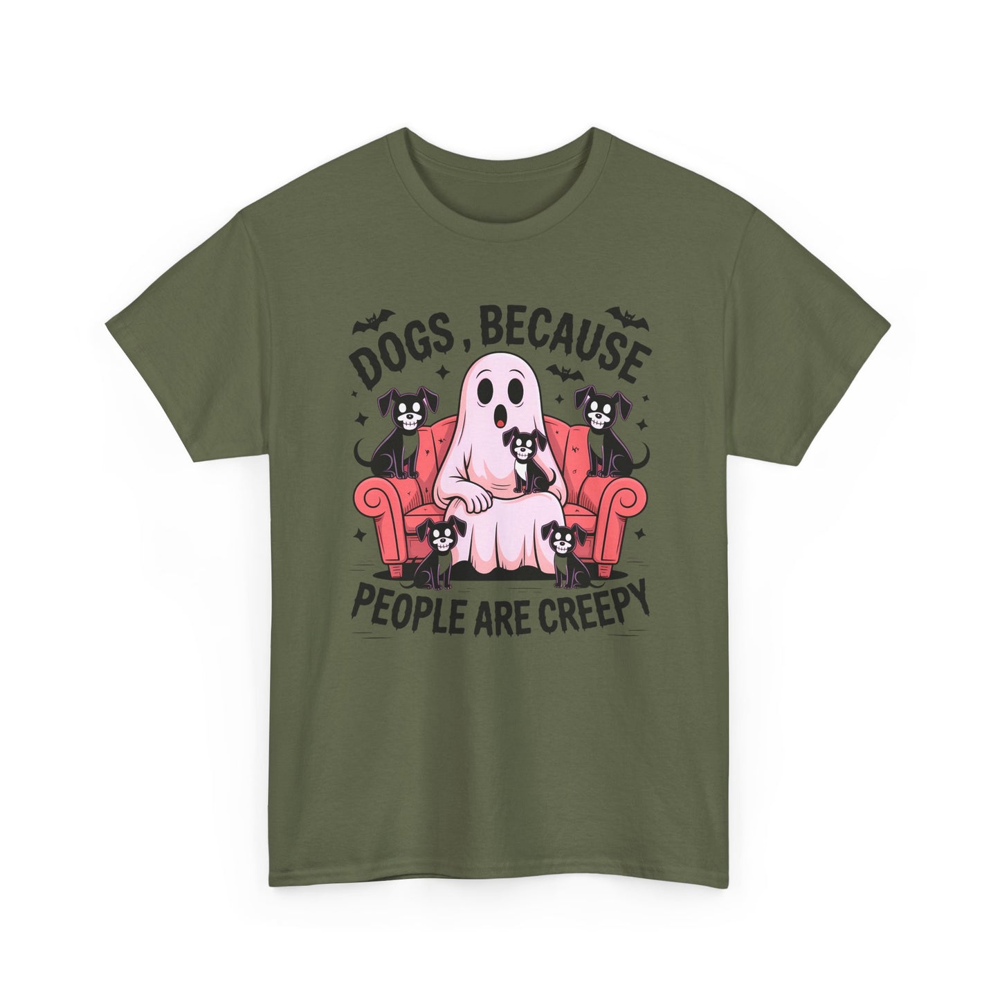 Cozy Ghost Dog Tshirt | Unisex Crewneck, Perfect for Pet Lovers, Halloween, Fall Fashion, Gifts for Dog Owners