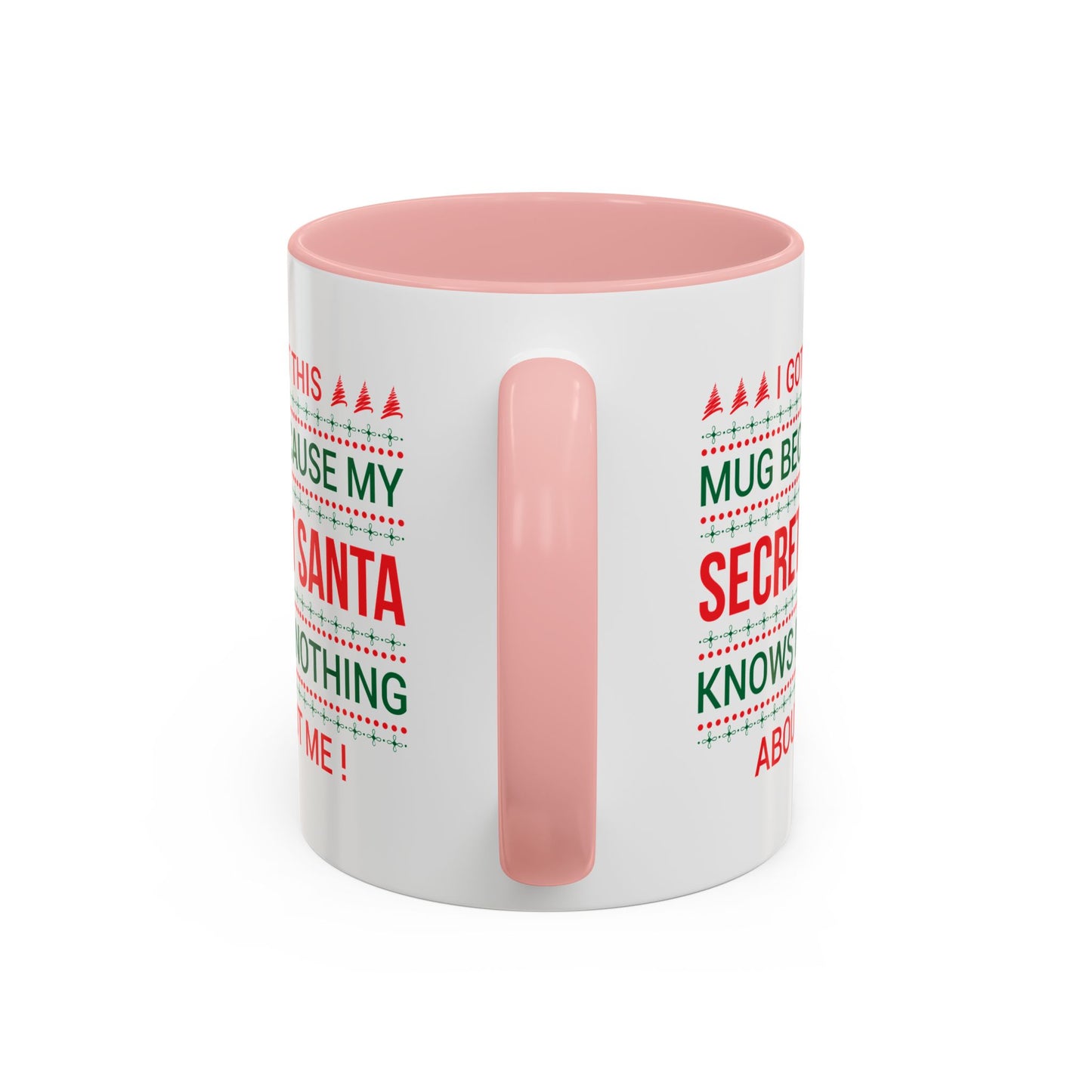 Personalized Secret Santa Accent Coffee Mug, Holiday Gift, Funny Christmas Mug, Unique Office Secret Santa Gift, Custom Drinkware