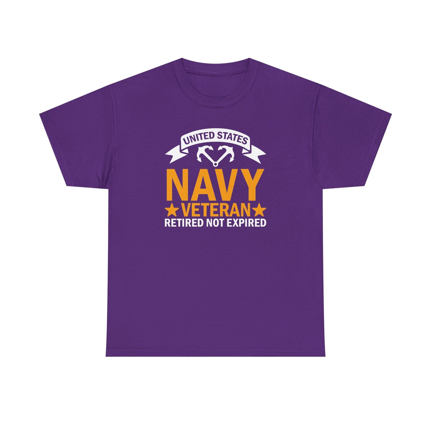 Navy Veteran Heavy Cotton T-Shirt, Gifts for Veterans, Memorial Day, Patriotic Apparel, Retired Not Expired, Gift for dad
