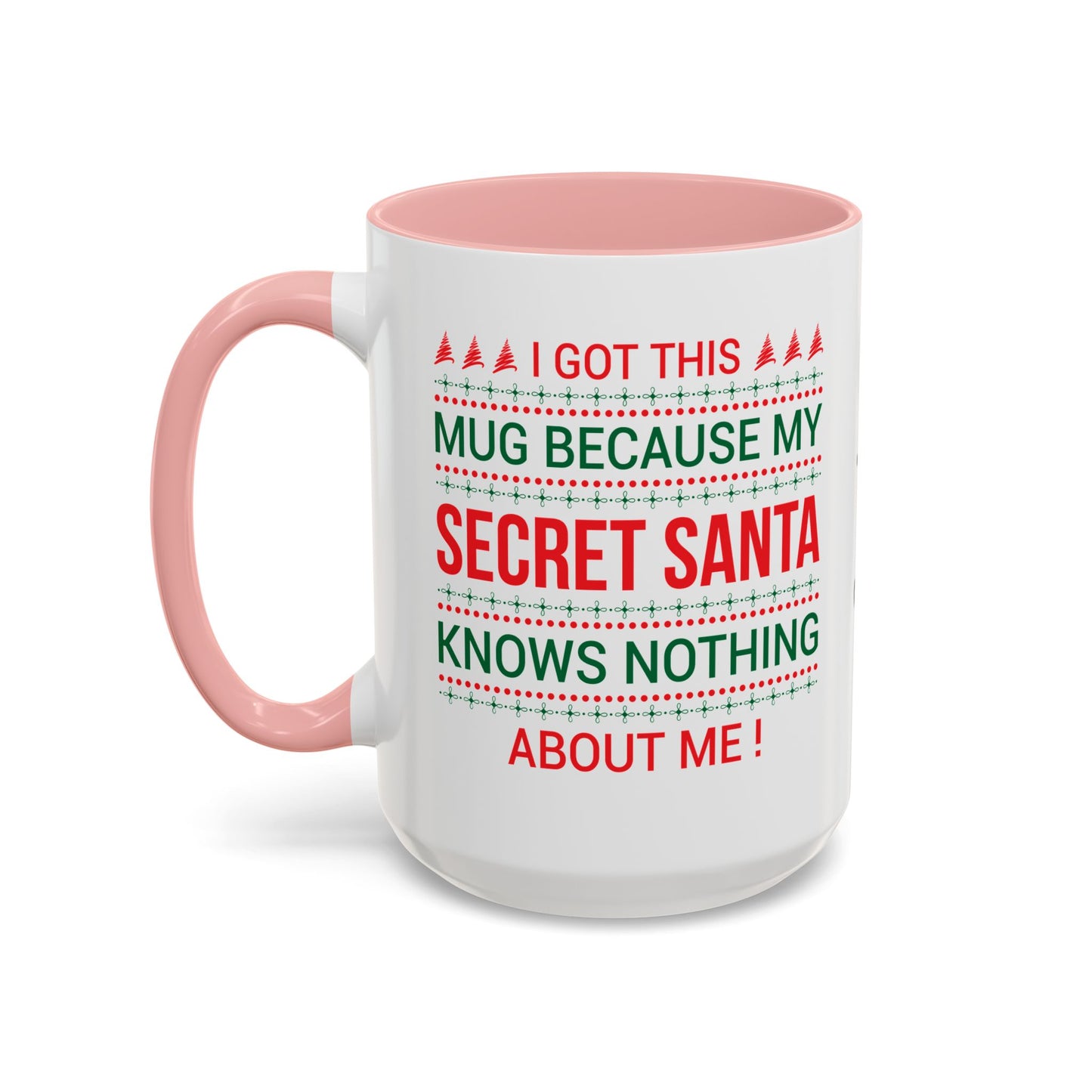 Personalized Secret Santa Accent Coffee Mug, Holiday Gift, Funny Christmas Mug, Unique Office Secret Santa Gift, Custom Drinkware
