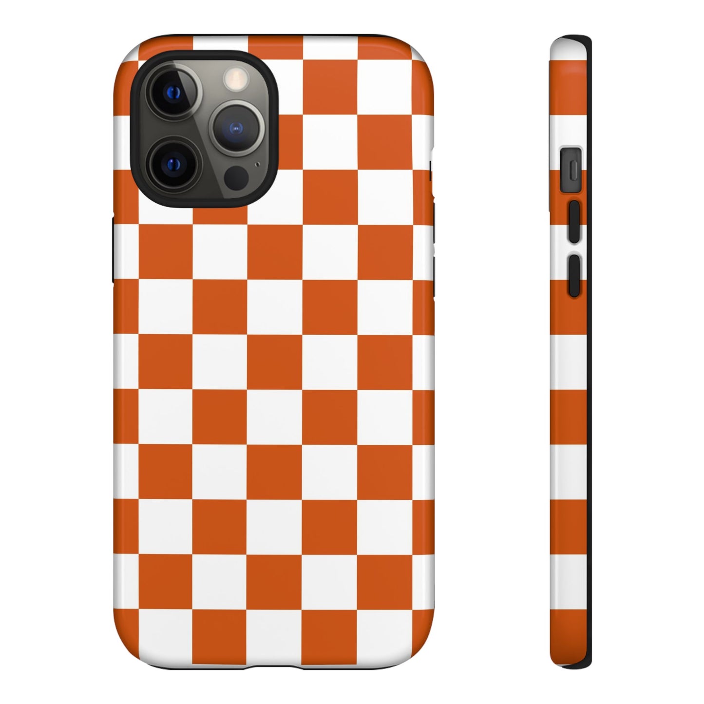 Checkered Phone Case, Checkered Phone Case - iPhone 17 16 15 14 13 12 11 Pro Max  - Trendy Black and Brown Checkerboard
