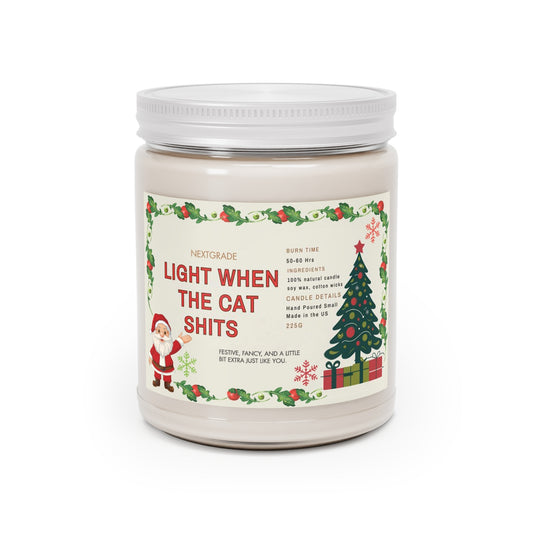 Funny Christmas Candle Gift | Light When the Cat Poops | Hilarious Gift for Cat Owners | Pet Lover Candle | Holiday Home Decor 9oz
