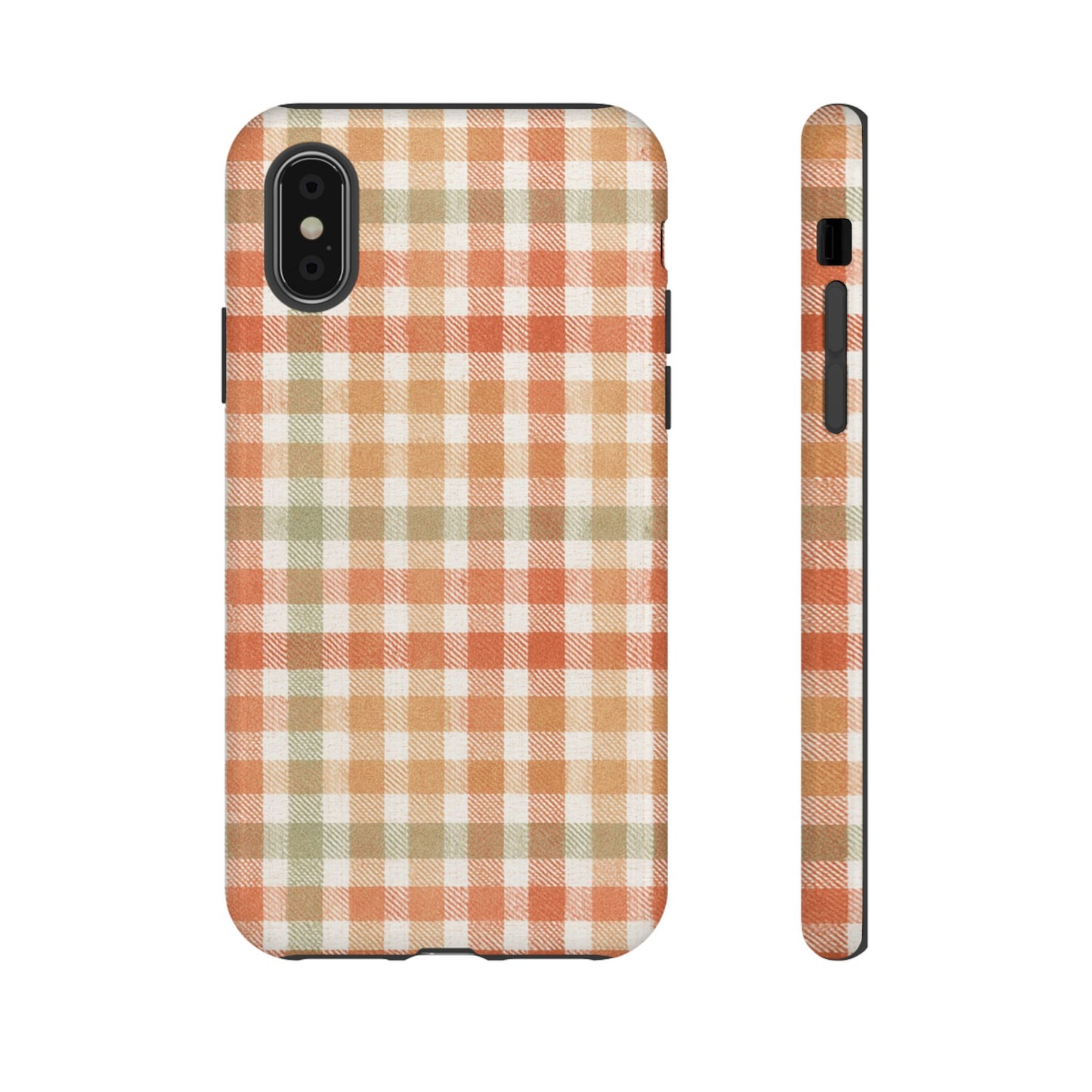 Boho Checkered Phone Case | Neutral Aesthetic Plaid Case | Retro Minimalist Check Design | iPhone Cover | Samsung Cover