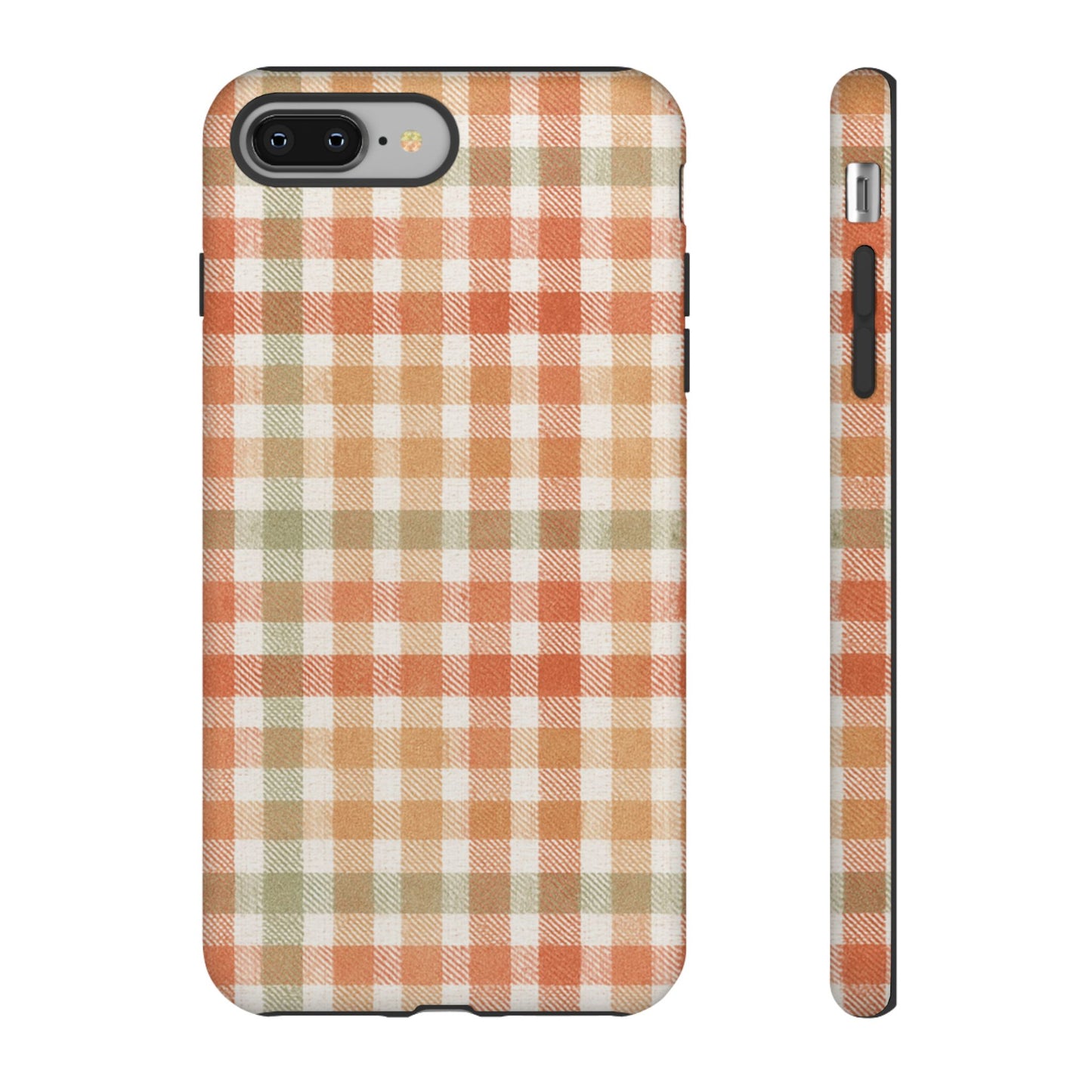 Boho Checkered Phone Case | Neutral Aesthetic Plaid Case | Retro Minimalist Check Design | iPhone Cover | Samsung Cover
