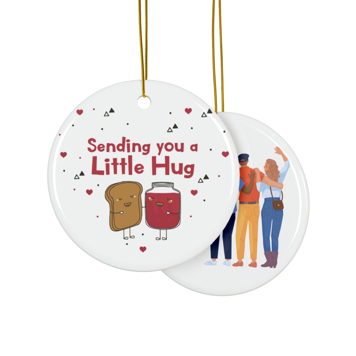 Personalized Little Hug Ornament, Cute Christmas Tree Decoration for Friends, Family, or Coworkers, Funny Holiday Gift, Friendship Keepsake