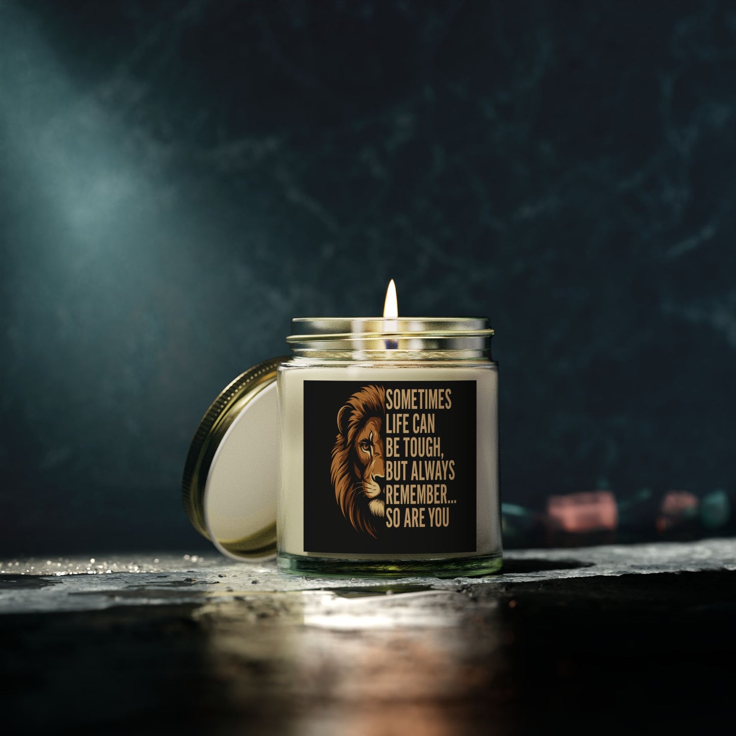 Inspirational Scented Candles, Motivational Gift for Home, Aromatherapy, Relaxation, Lion Design, Self-Care